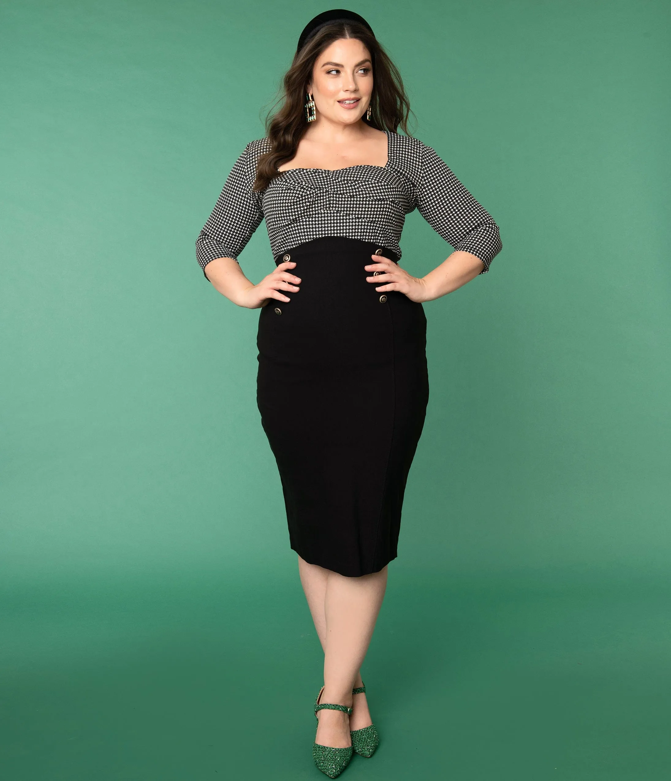 Unique Vintage Plus Size Black Sailor High Waist Sierra Pencil Skirt sold by Unique Vintage product image thumbnail 5
