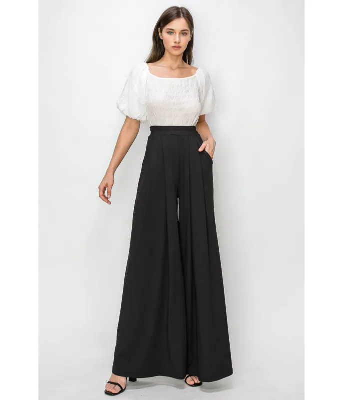 Black Marsala Palazzo Pants sold by Unique Vintage