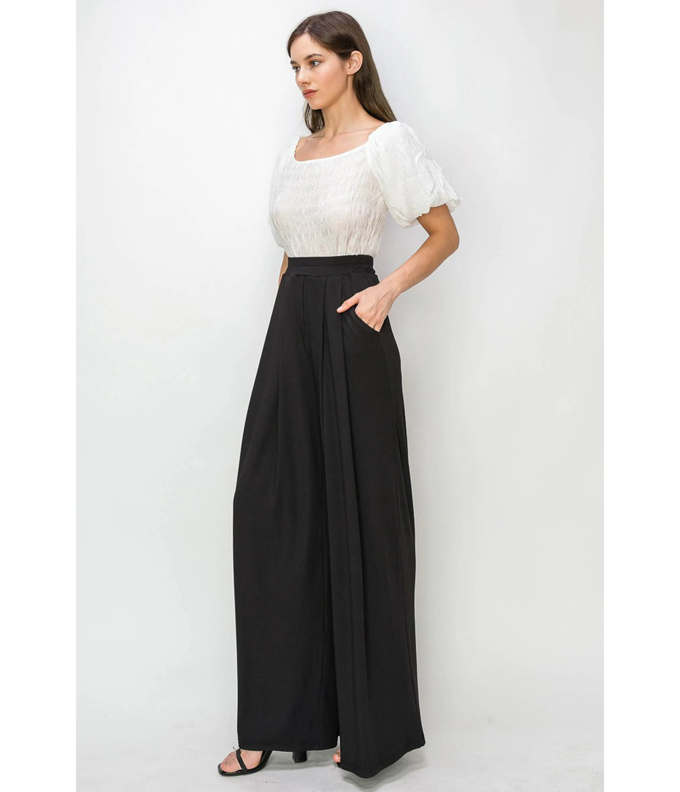 Black Marsala Palazzo Pants sold by Unique Vintage product image thumbnail 4