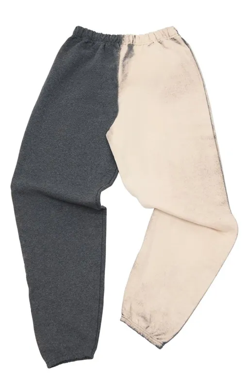 Grey & White Color Block Sweat Pant sold by Unique Vintage