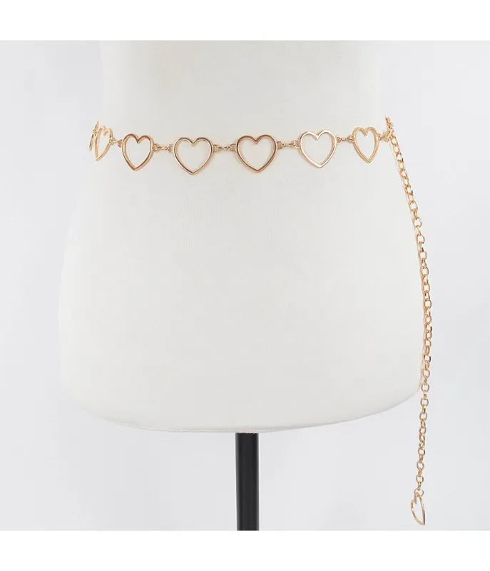 Gold Heart Chain Belt sold by Unique Vintage