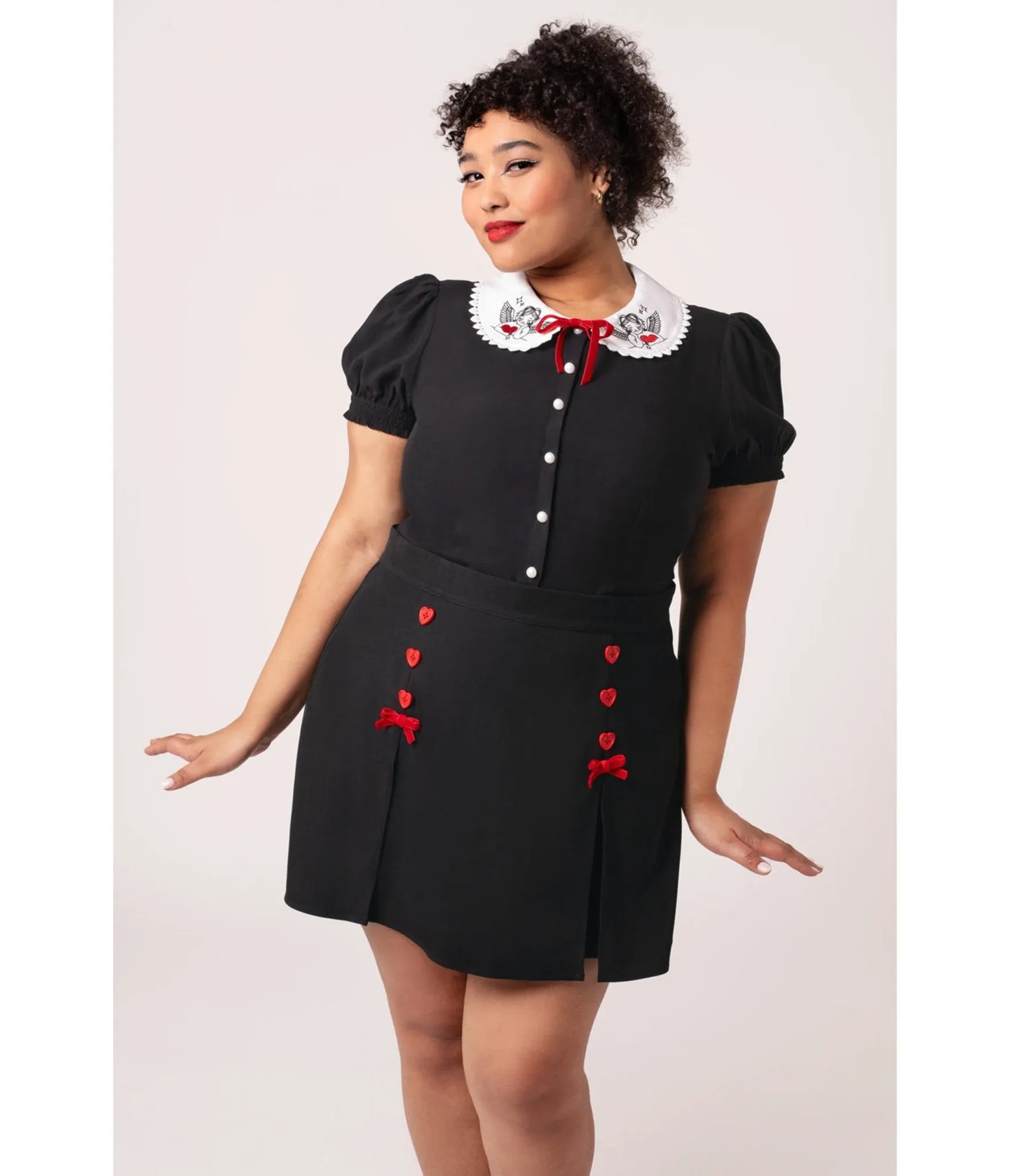 Hell Bunny Black Cupid Blouse sold by Unique Vintage product image thumbnail 4