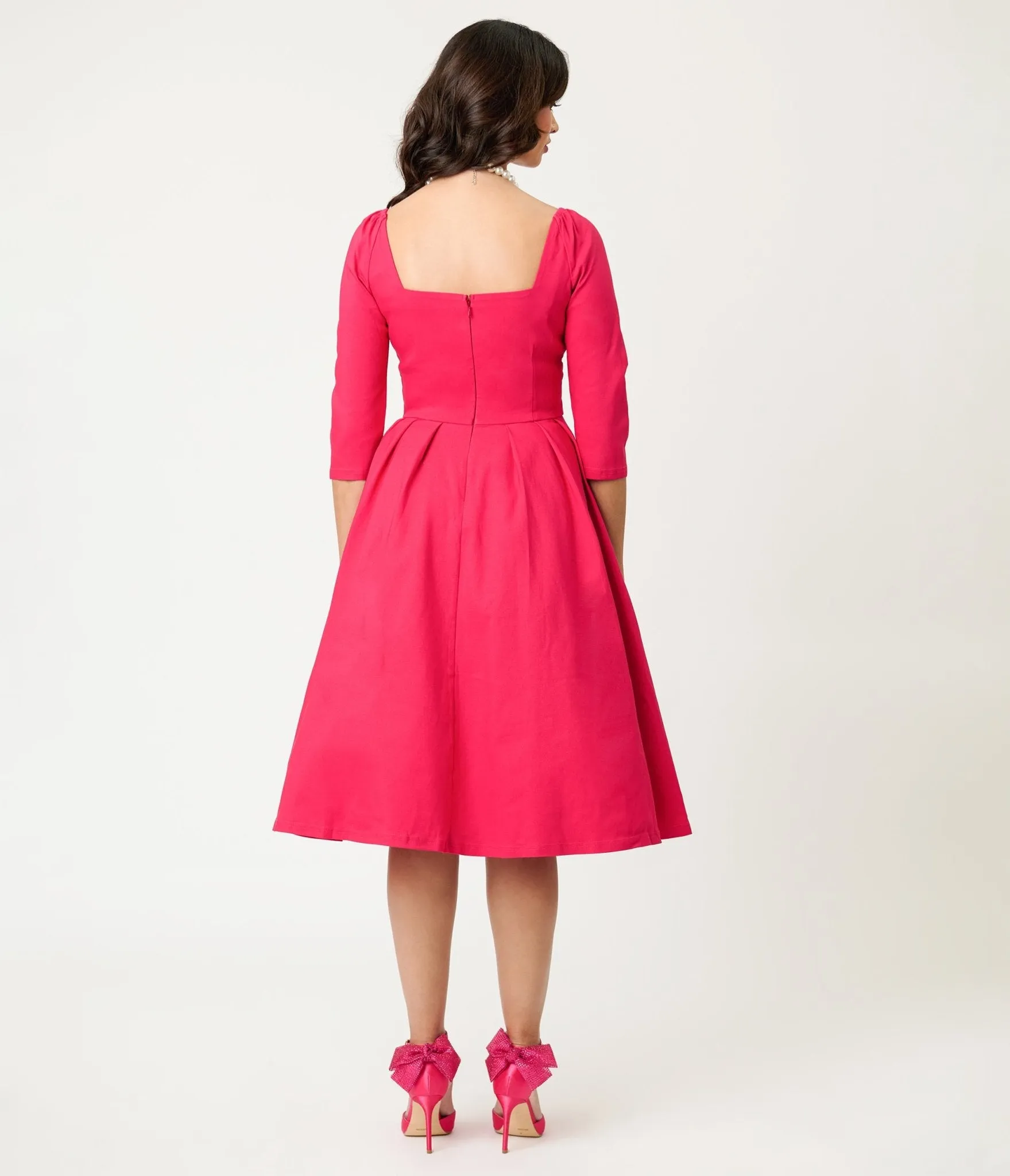 Unique Vintage Hot Pink Lamar Swing Dress sold by Unique Vintage product image thumbnail 2