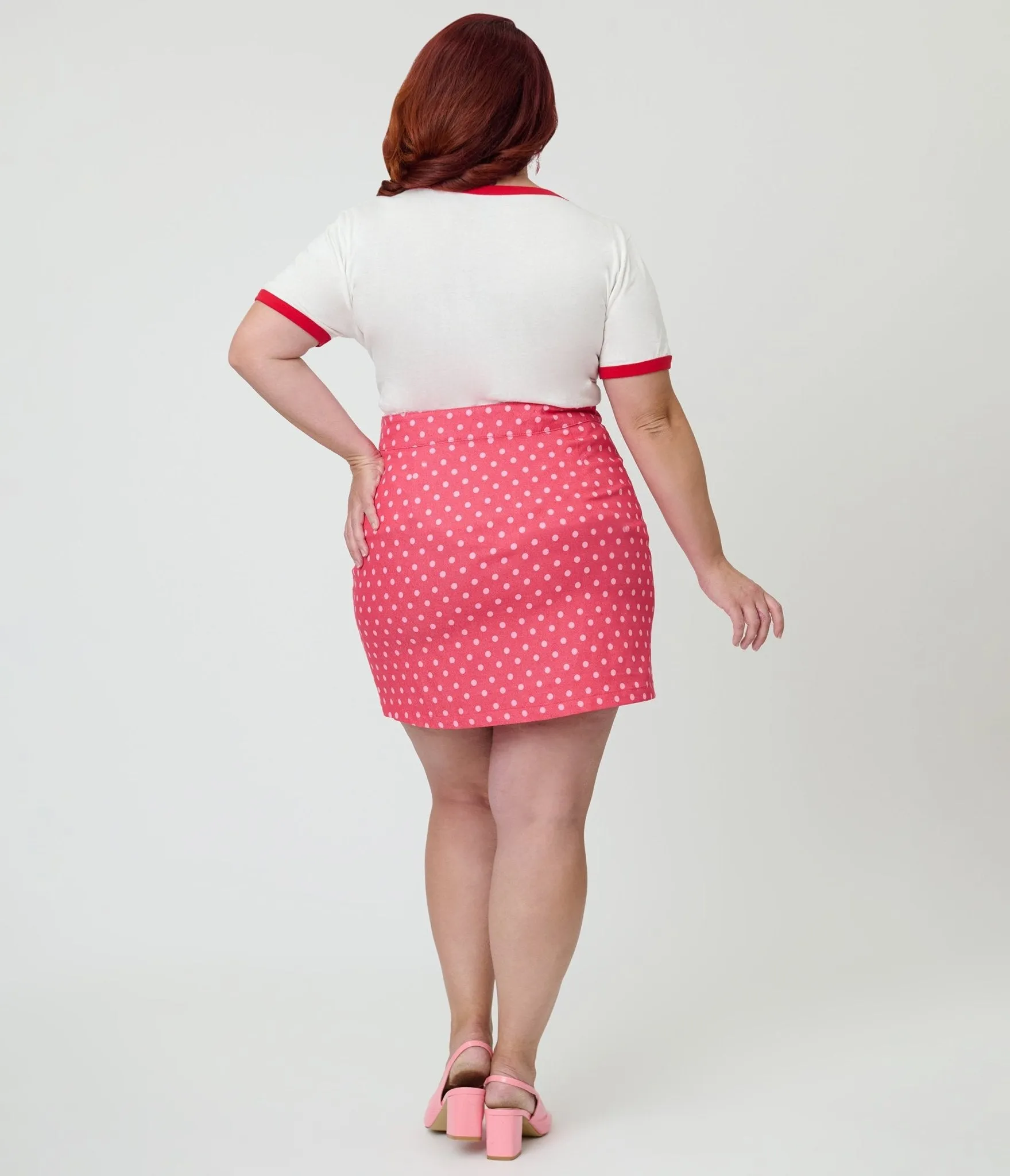 Disney Mickey & Friends Collection by Smak Parlour Plus Size Minnie & Daisy Galentines Mini Skirt sold by Unique Vintage product image thumbnail 2