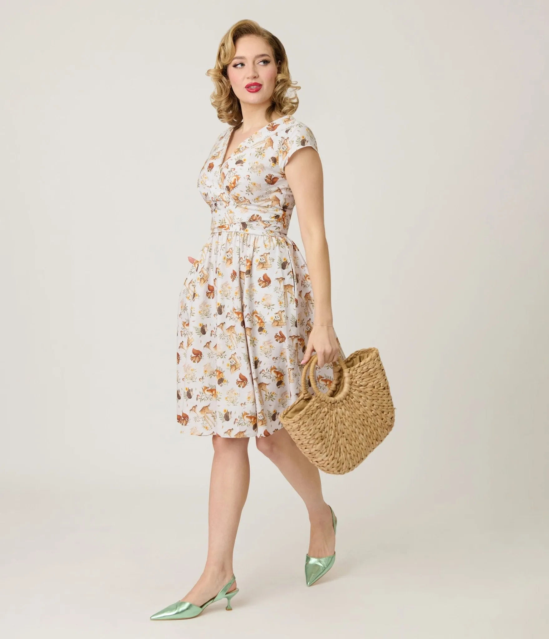 Retrolicious Forest Animal Print Greta Swing Dress sold by Unique Vintage product image thumbnail 3