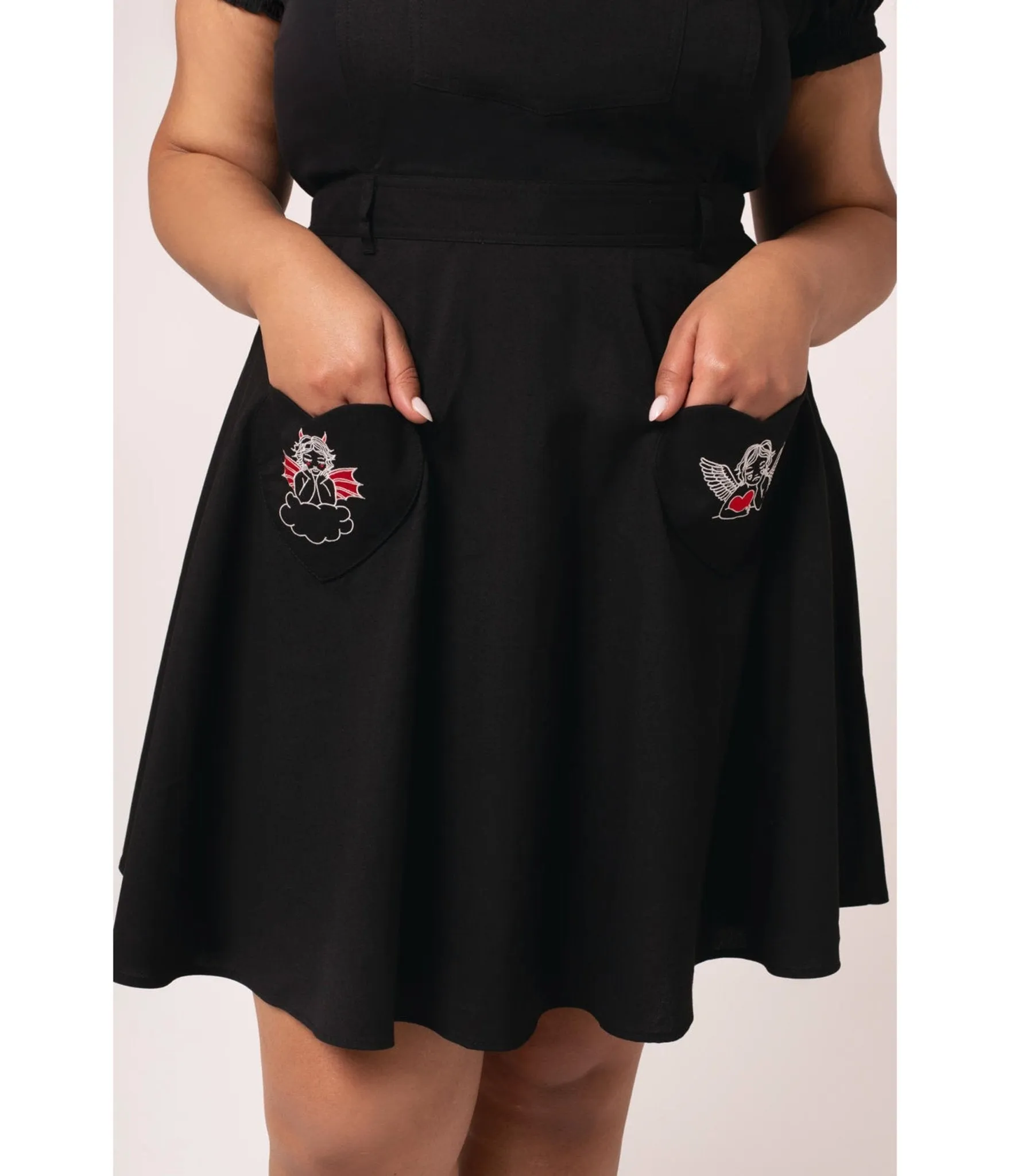 Hell Bunny Plus Size Black Cupid Pinafore Skirt sold by Unique Vintage product image thumbnail 2