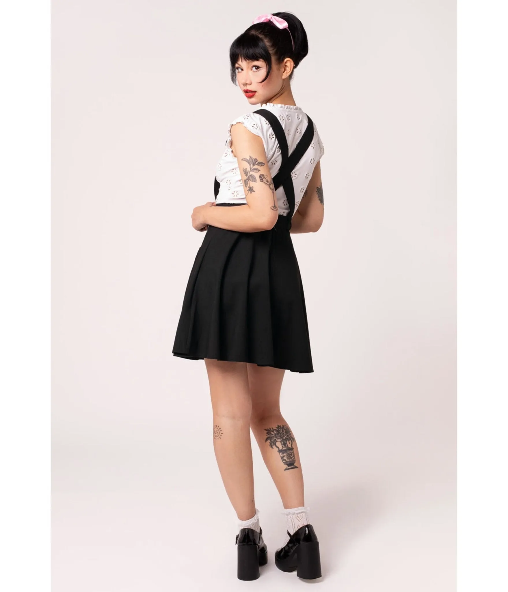 Hell Bunny Black Cupid Pinafore Skirt sold by Unique Vintage product image thumbnail 2