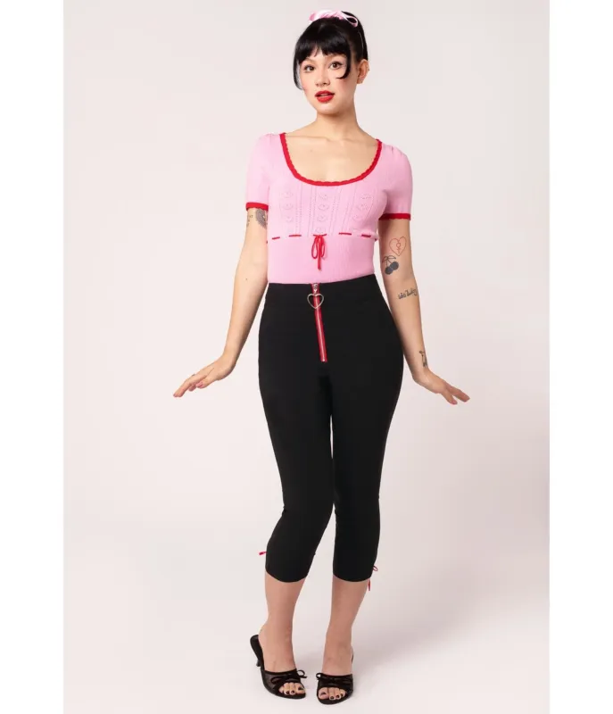 Hell Bunny Black Lucie Capris sold by Unique Vintage