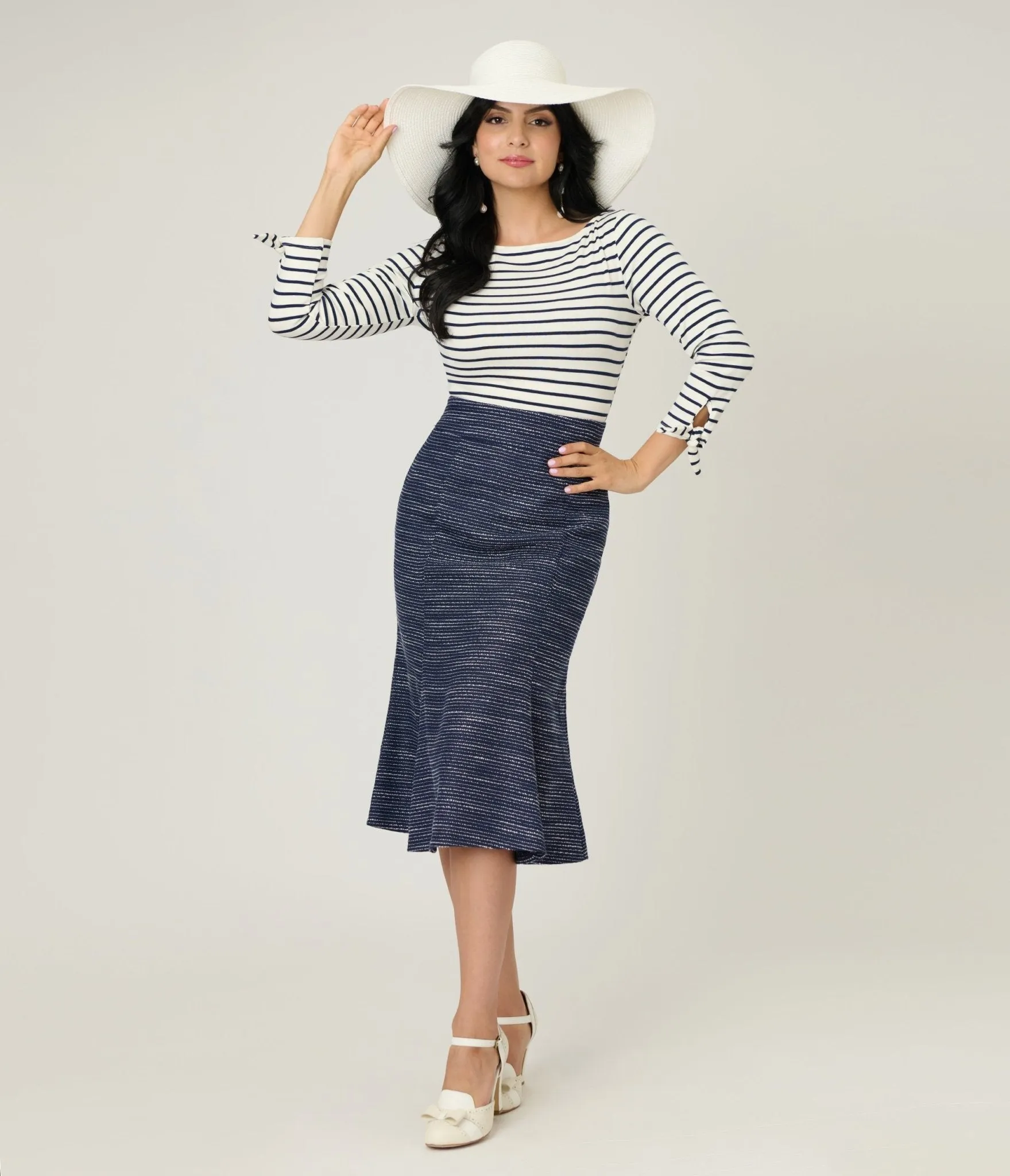 Unique Vintage Navy & White Stripe Gracie Top sold by Unique Vintage product image thumbnail 5