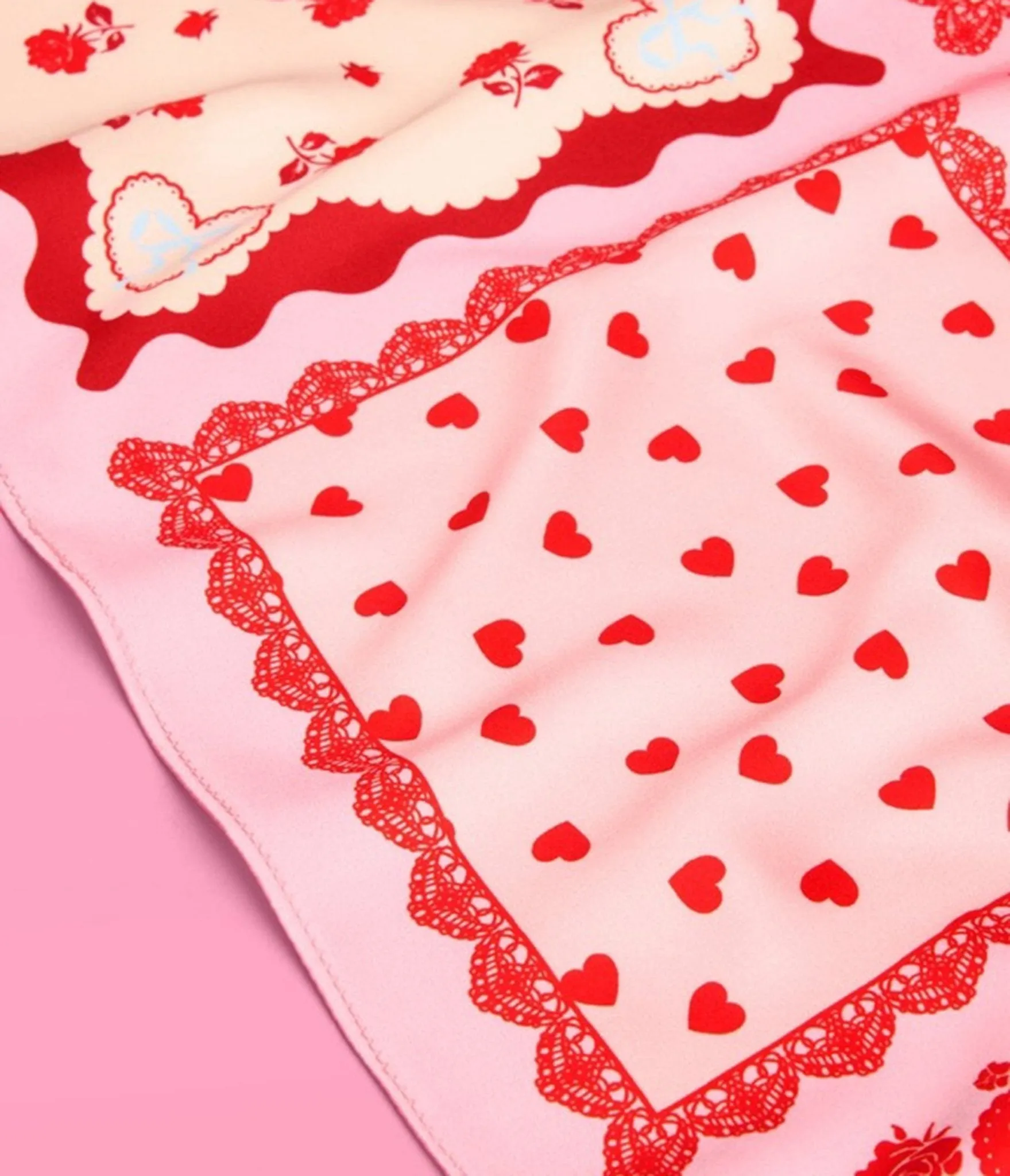 Pink Valentines Day Hair Scarf sold by Unique Vintage product image thumbnail 4