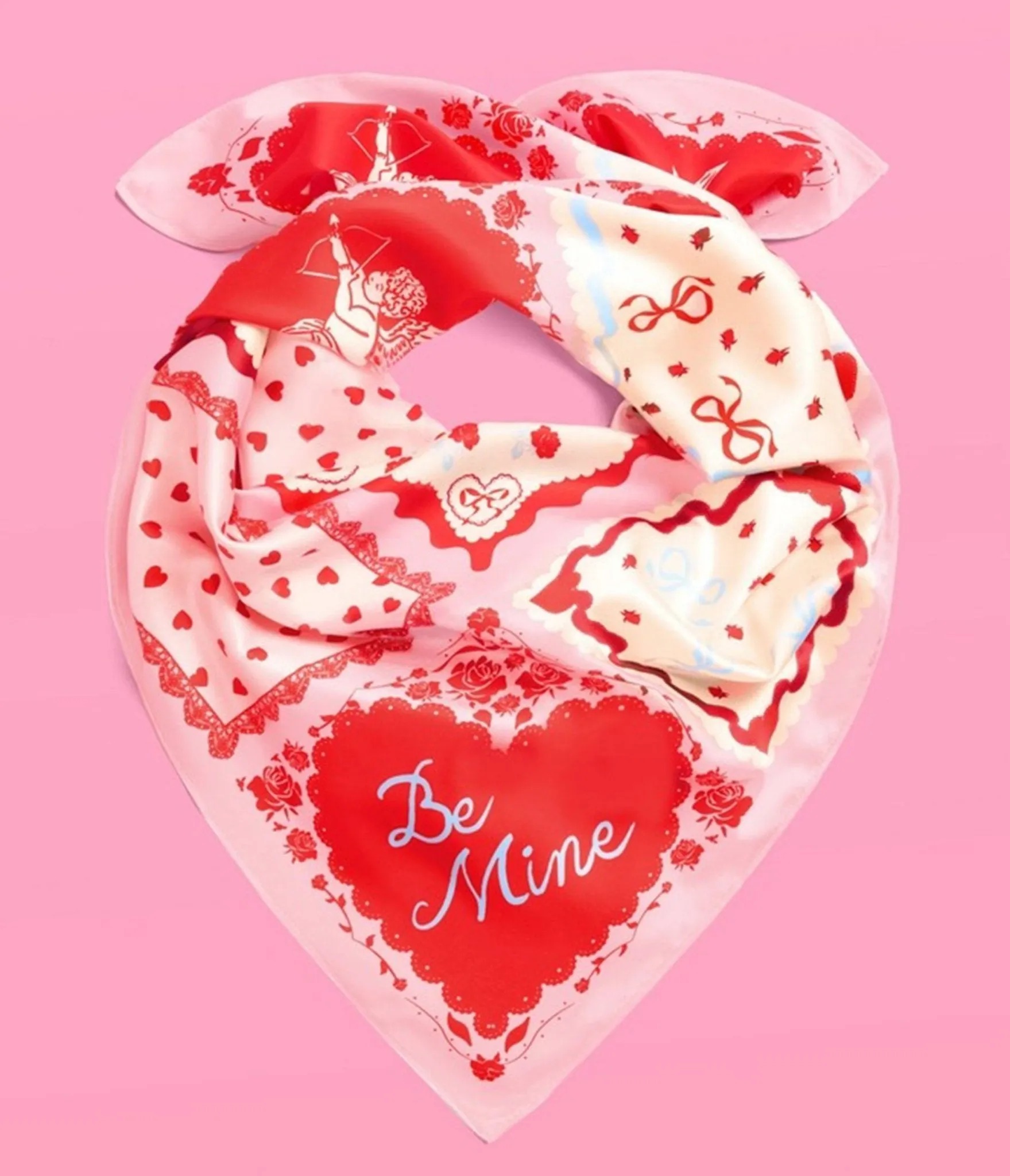 Pink Valentines Day Hair Scarf sold by Unique Vintage product image thumbnail 2