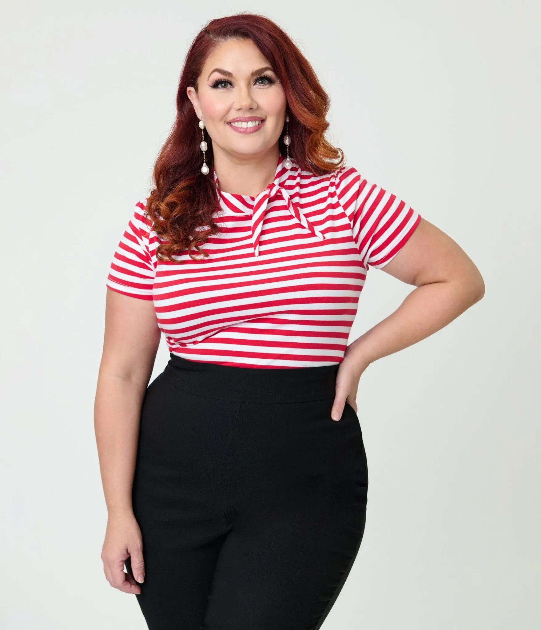 Unique Vintage Plus Size White & Red Bow Sweetie Knit Top sold by Unique Vintage product image thumbnail 4