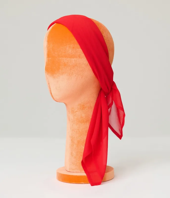 Unique Vintage Red Hair Scarf sold by Unique Vintage