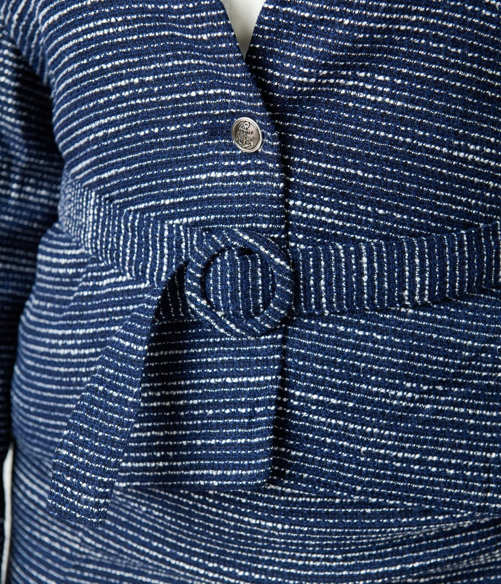 Unique Vintage Plus Size 1940s Navy & White Tweed Belted Jacket sold by Unique Vintage product image thumbnail 4