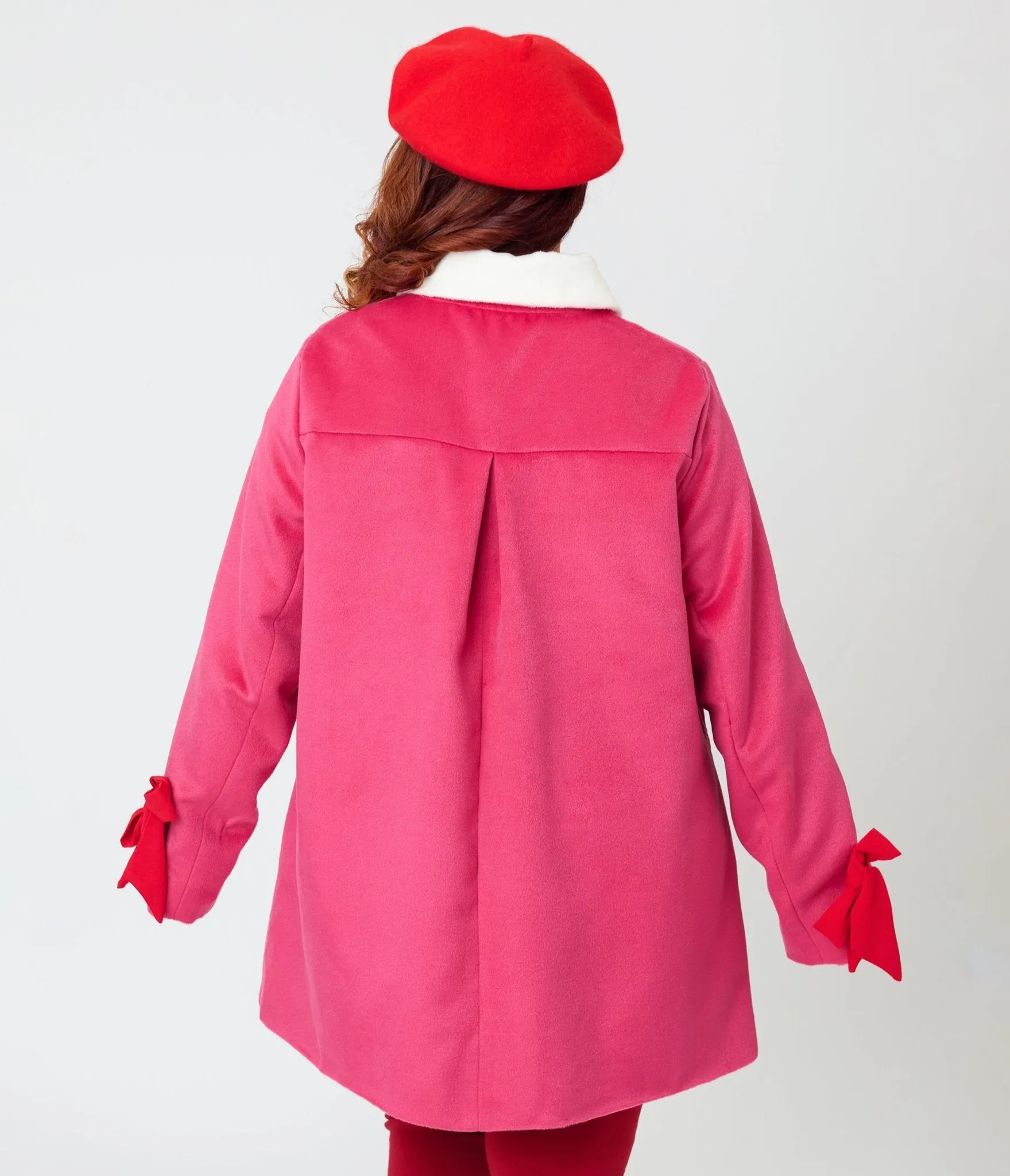 Smak Parlour Plus Size Pink & Red Bows Topper Coat sold by Unique Vintage product image thumbnail 2