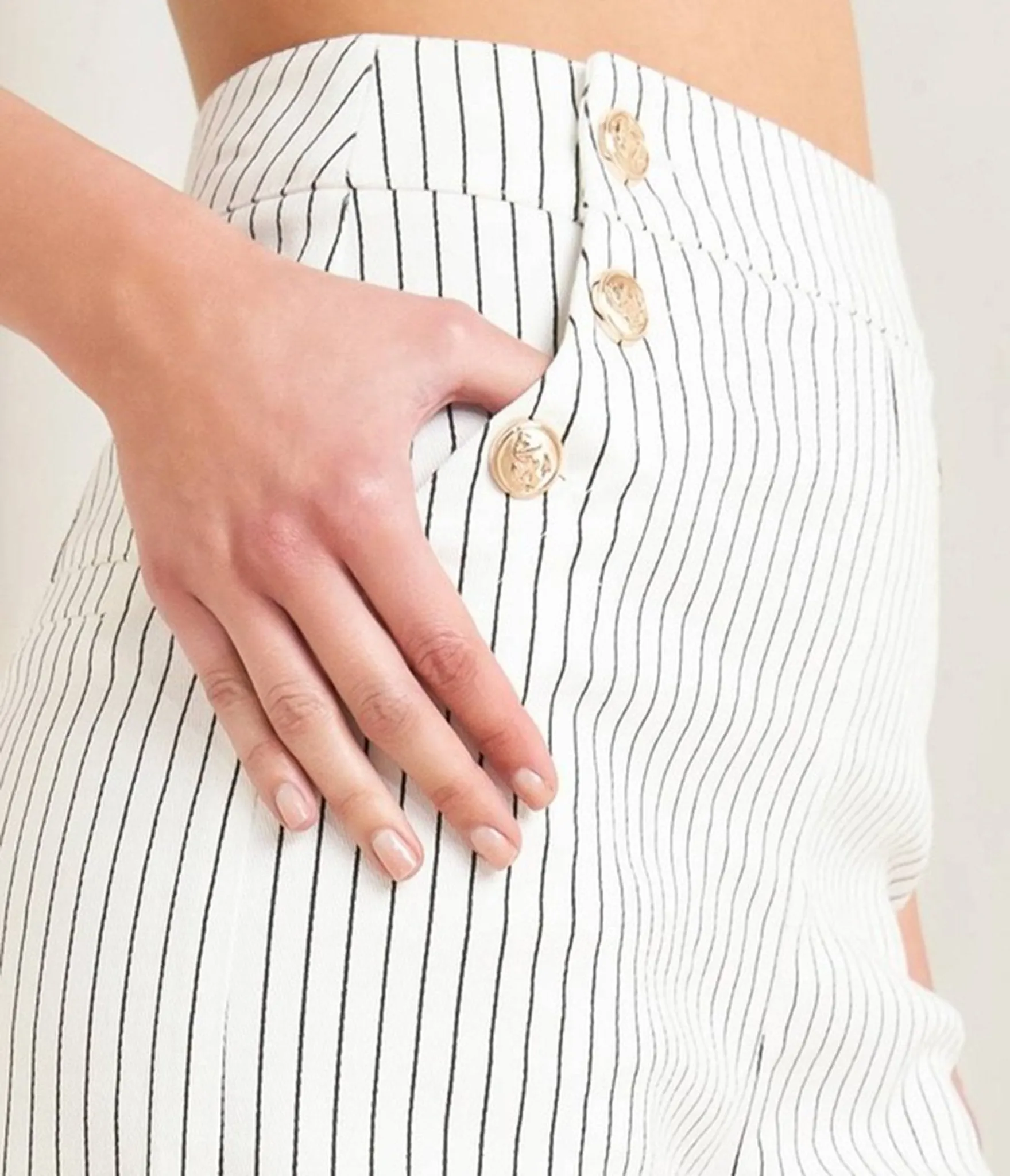 White Pin Stripe Woven Pants sold by Unique Vintage product image thumbnail 5