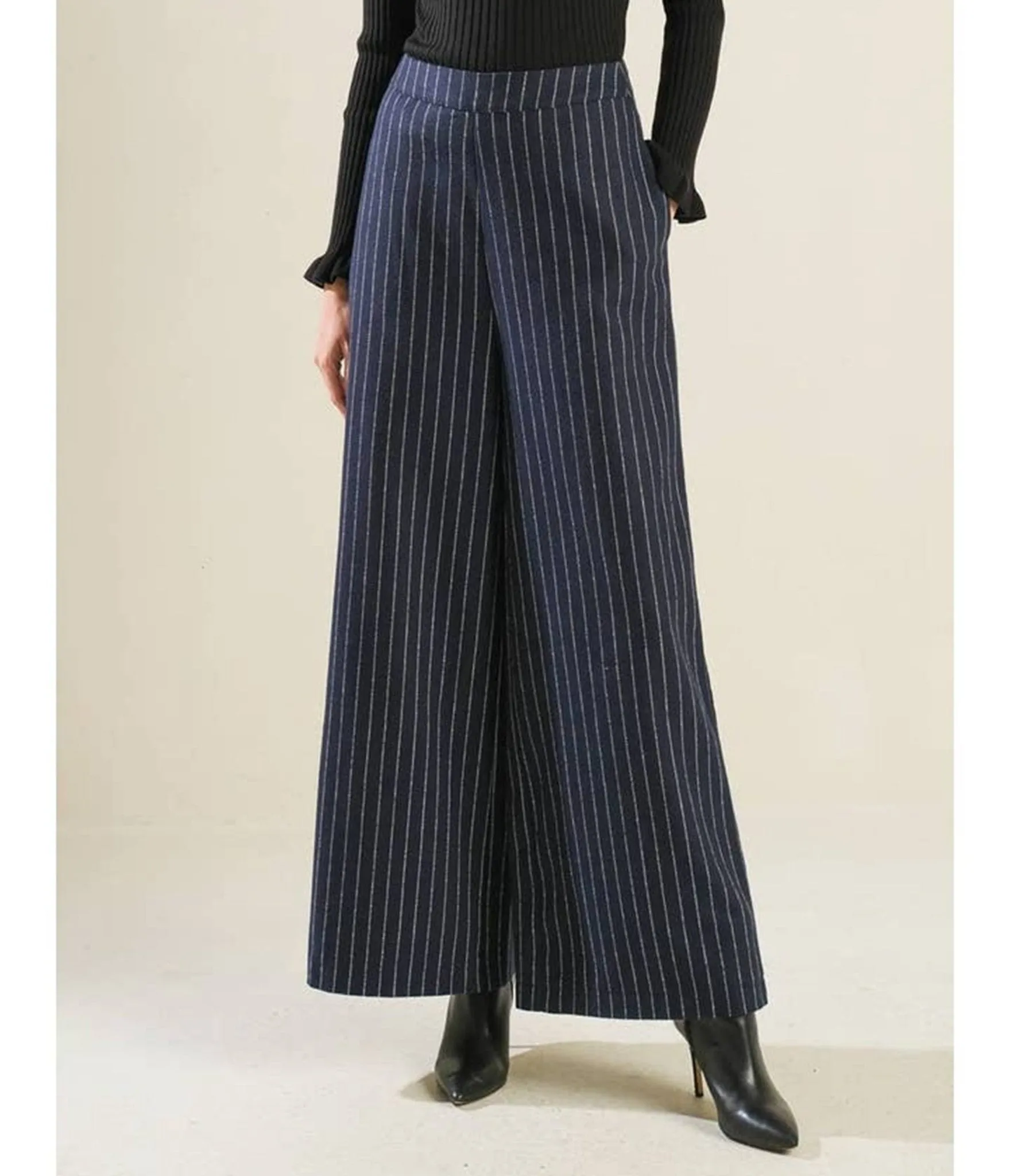 Navy Pin Stripe Pants sold by Unique Vintage product image thumbnail 2