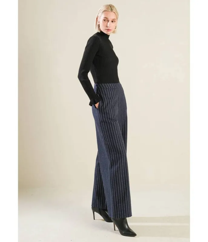 Navy Pin Stripe Pants sold by Unique Vintage
