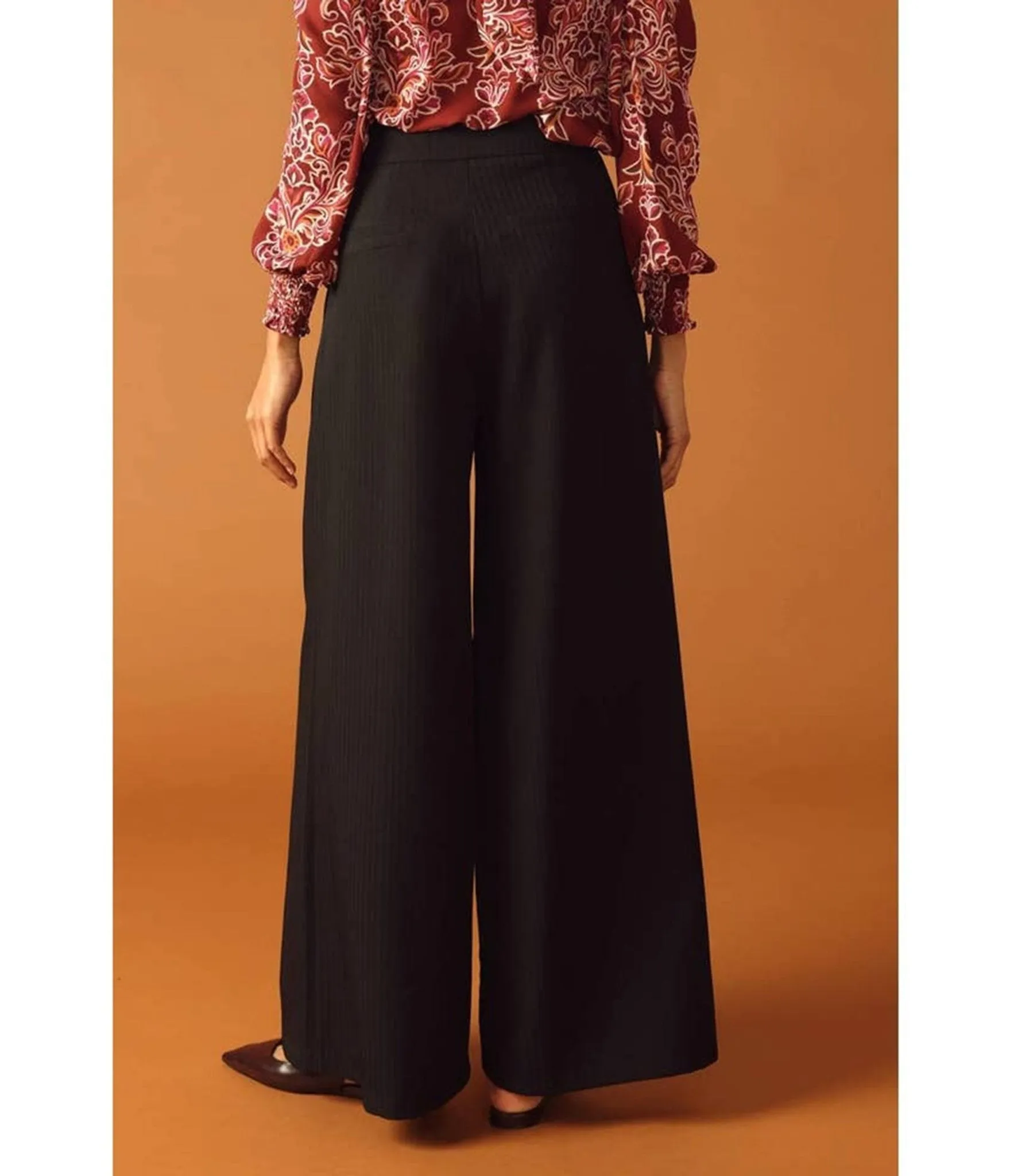 Black Wide Leg Pants sold by Unique Vintage product image thumbnail 2