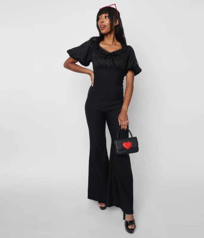 Black Polka Dot Dina Jumpsuit sold by Unique Vintage