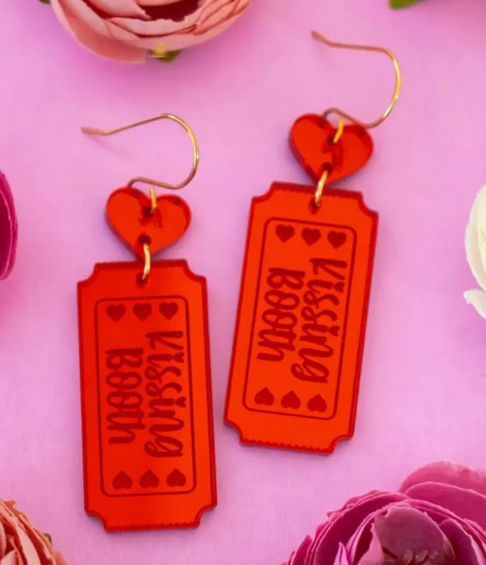 Kissing Booth Ticket Earrings sold by Unique Vintage