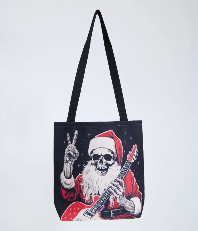 Skeleton Santa Guitar Tote Bag sold by Unique Vintage