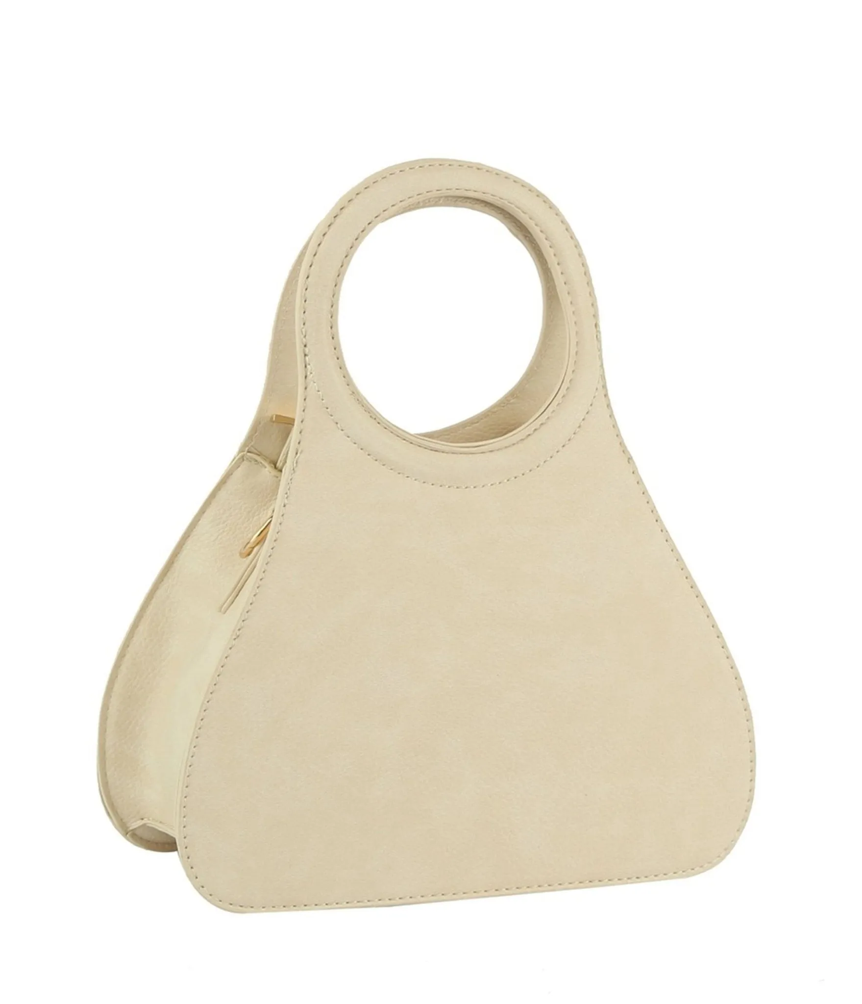 Cream Leatherette Handbag sold by Unique Vintage