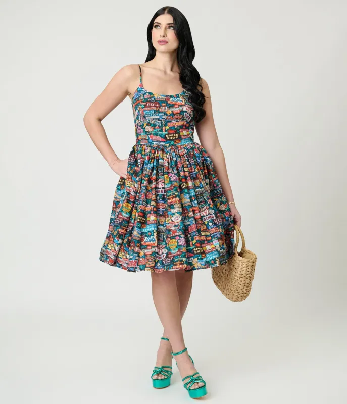 Bernie Dexter Neon Flashback Chelsea Swing Dress made by Bernie Dexter