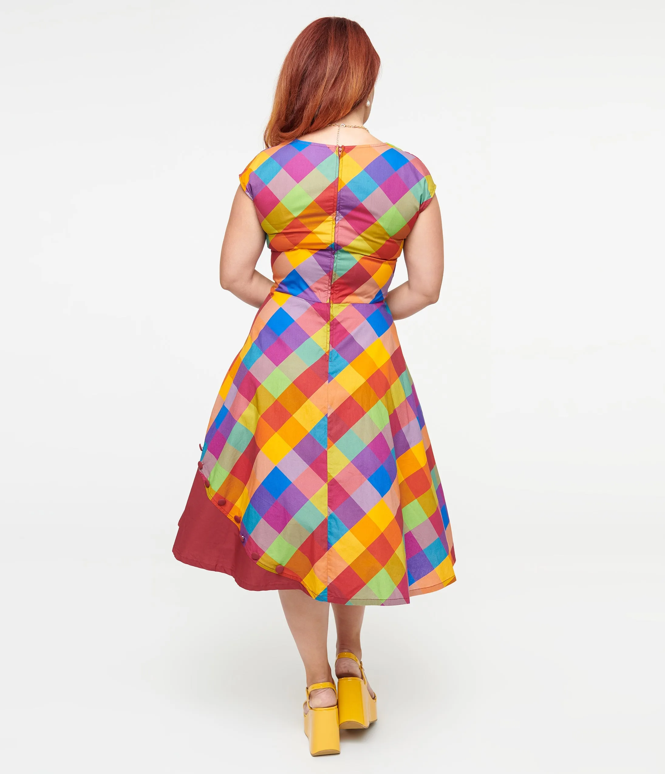 Unique Vintage 1950s Fall Madras Plaid Swing Dress sold by Unique Vintage product image thumbnail 2