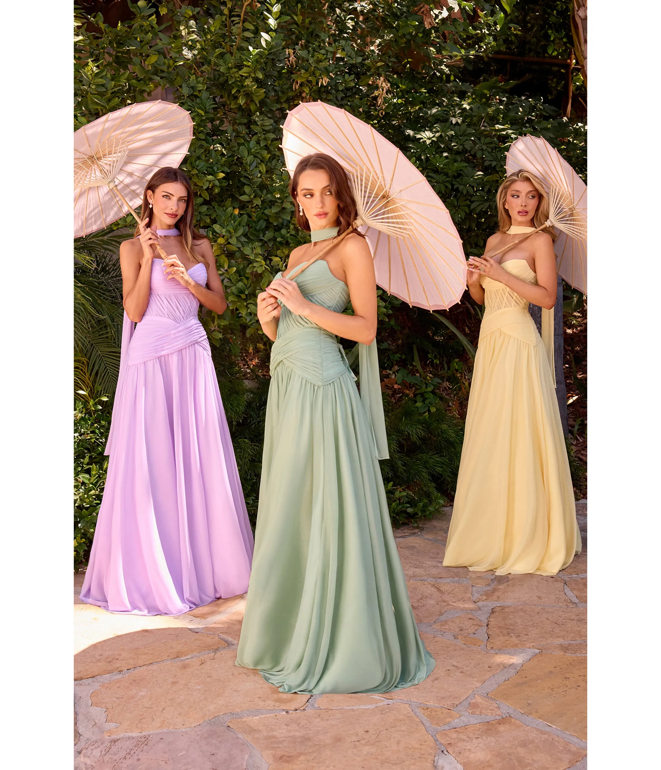 LaDivine by Cinderella Divine Light Yellow Sweetheart Neckline Evening Dress with Flowing Skirt sold by Unique Vintage product image thumbnail 2