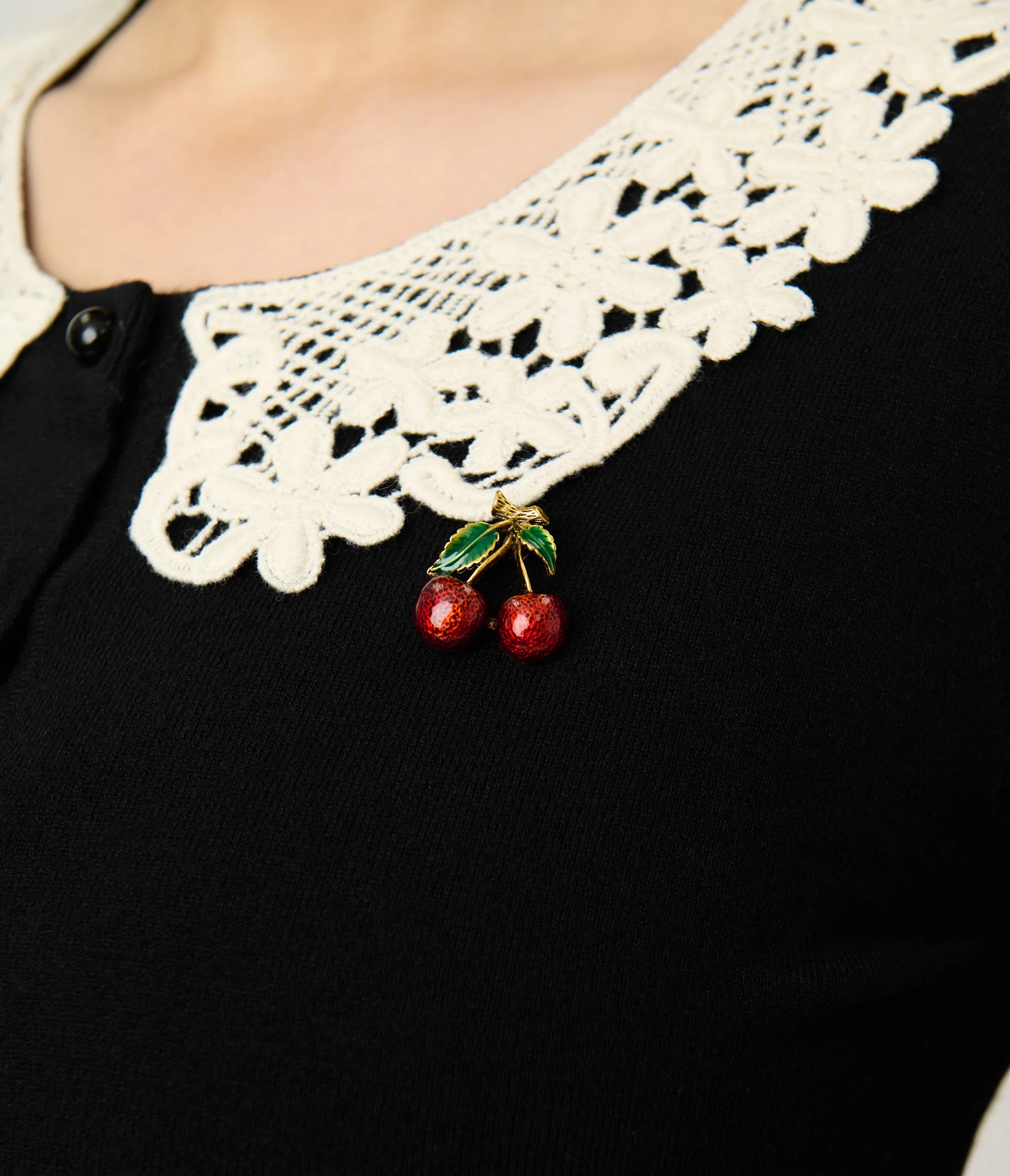 Unique Vintage Black & Cherry Pin Bookworm Cardigan sold by Unique Vintage product image thumbnail 5