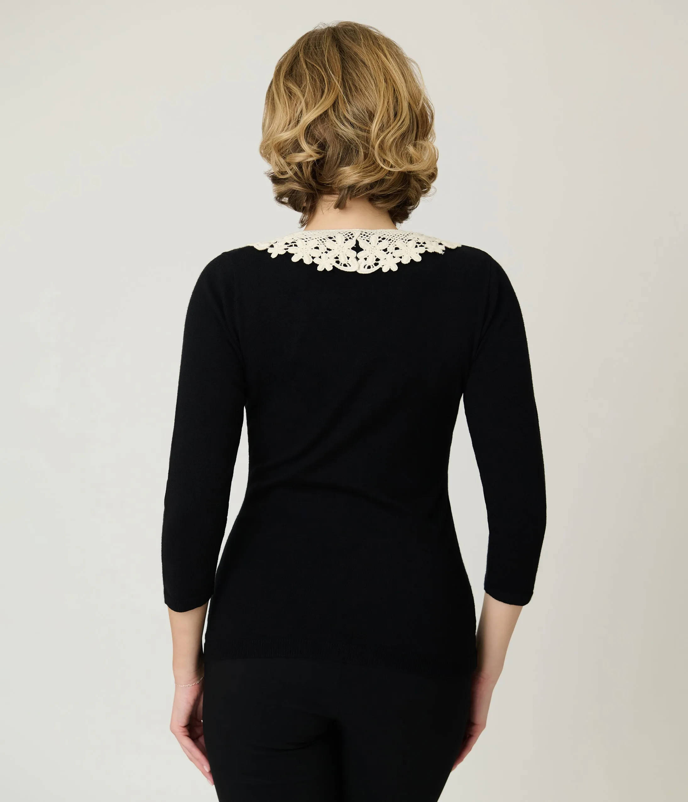 Unique Vintage Black & Cherry Pin Bookworm Cardigan sold by Unique Vintage product image thumbnail 2