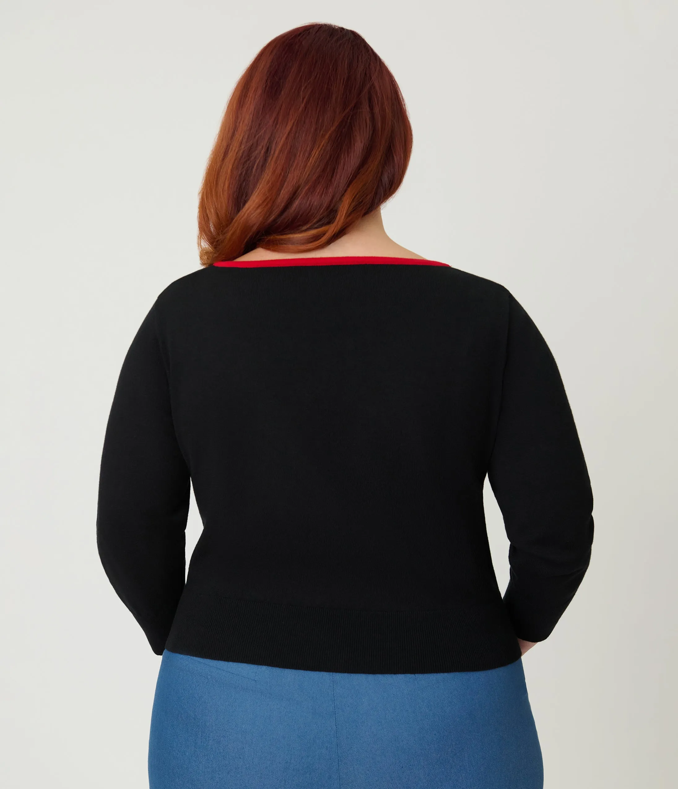 Unique Vintage Plus Size Black & Cherries Cardigan sold by Unique Vintage product image thumbnail 2