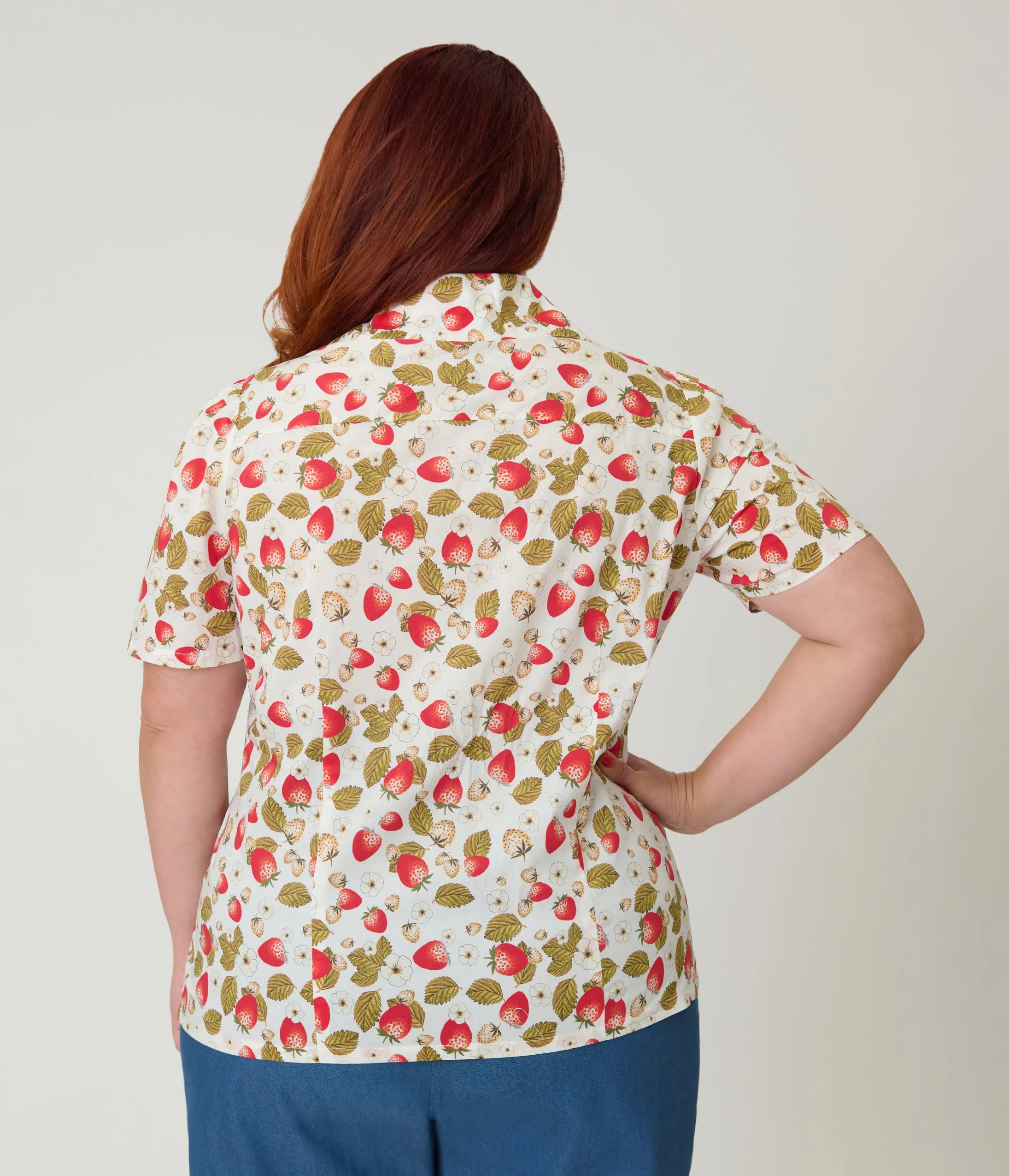 Unique Vintage Plus Size 1960s Strawberry Print Cotton Blouse sold by Unique Vintage product image thumbnail 2
