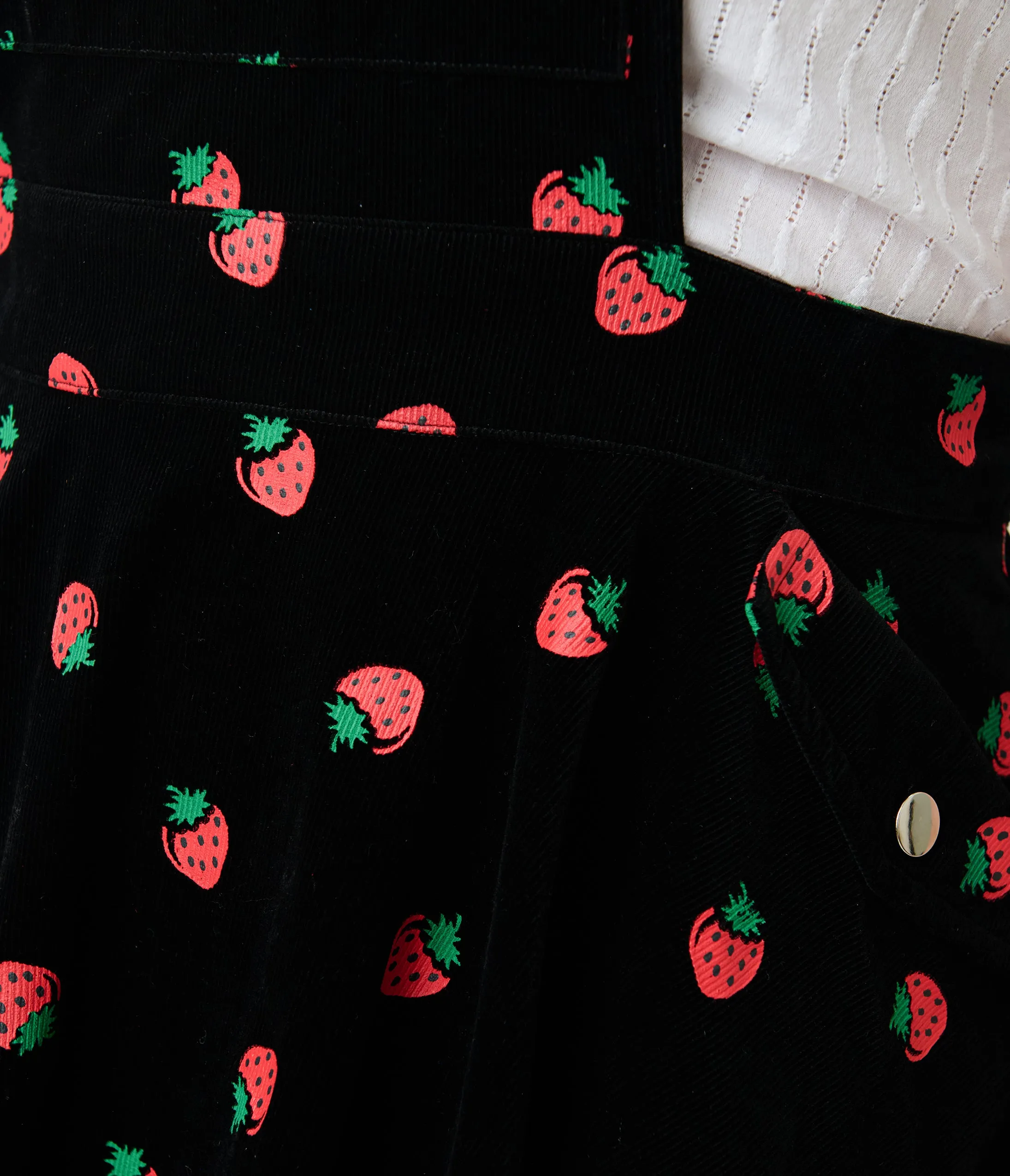 Unique Vintage Plus Size Black & Strawberries Brionne Pinafore Skirt sold by Unique Vintage product image thumbnail 5