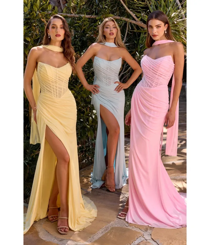 LaDivine by Cinderella Divine Light Pink Strapless Scoop Neck Gown sold by Unique Vintage