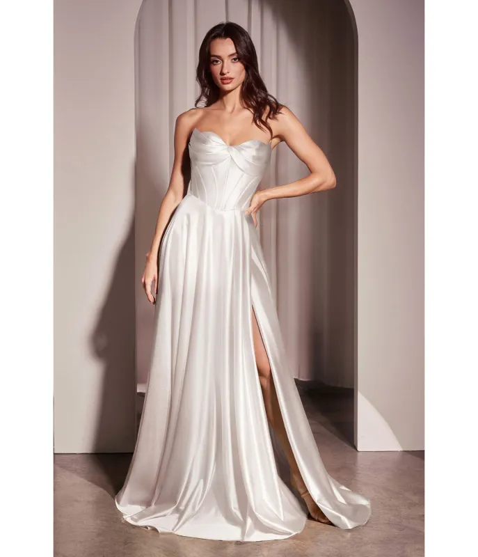 LaDivine by Cinderella Divine Off White Strapless Sweatheart Neck Smoky Gown sold by Unique Vintage