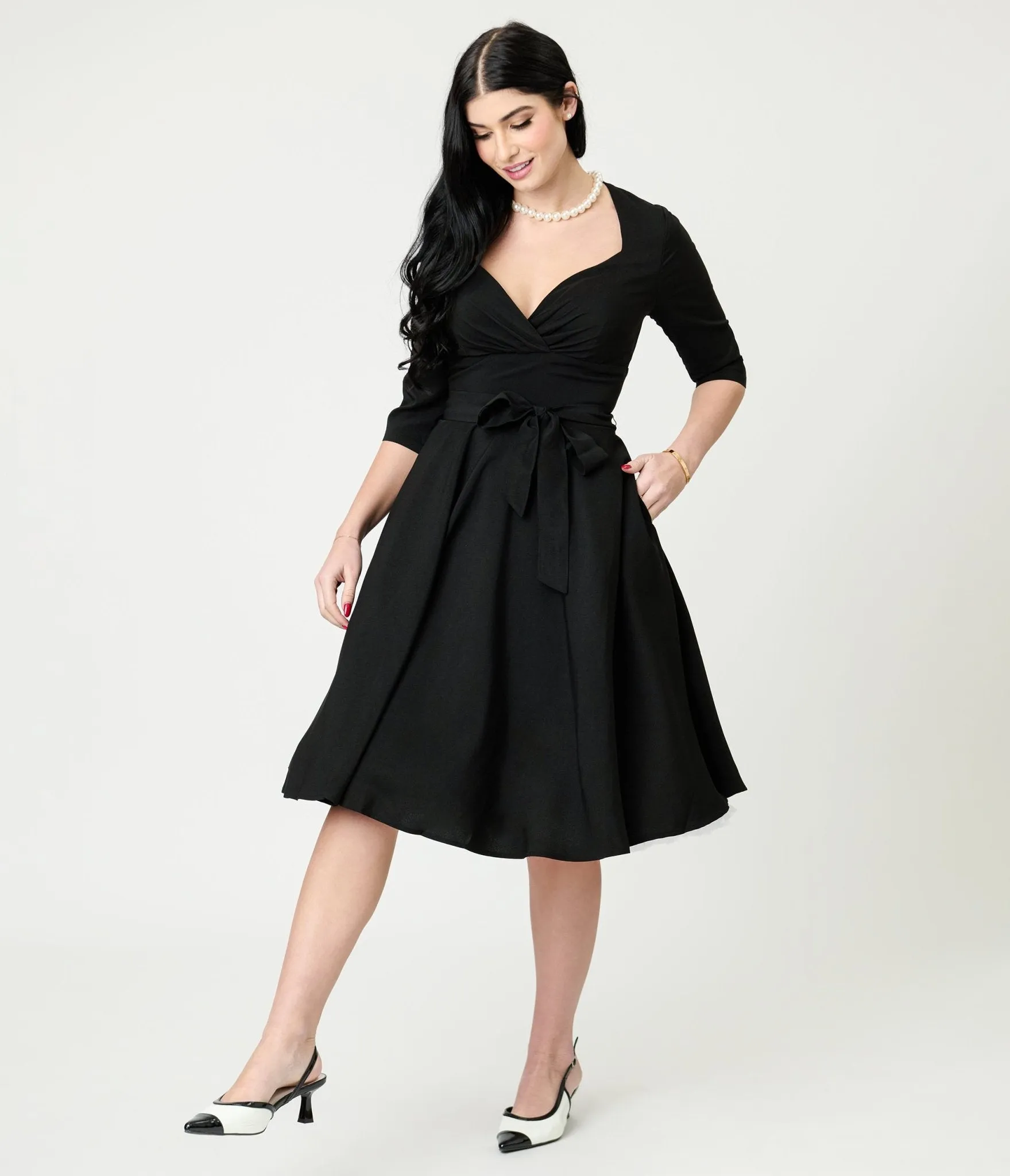 Lindy Bop Black Rita Flared Dress sold by Unique Vintage product image thumbnail 4