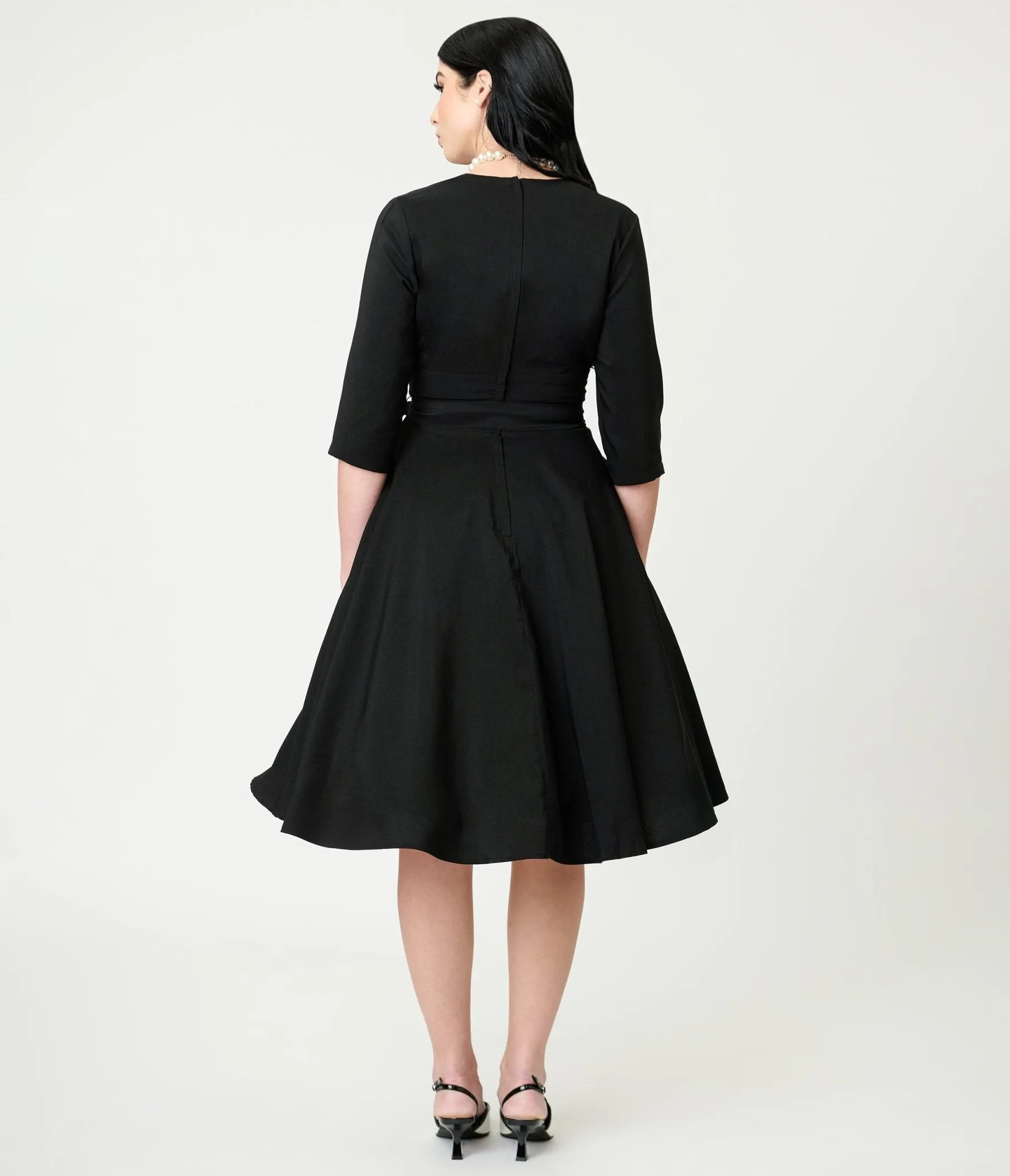 Lindy Bop Black Rita Flared Dress sold by Unique Vintage product image thumbnail 2