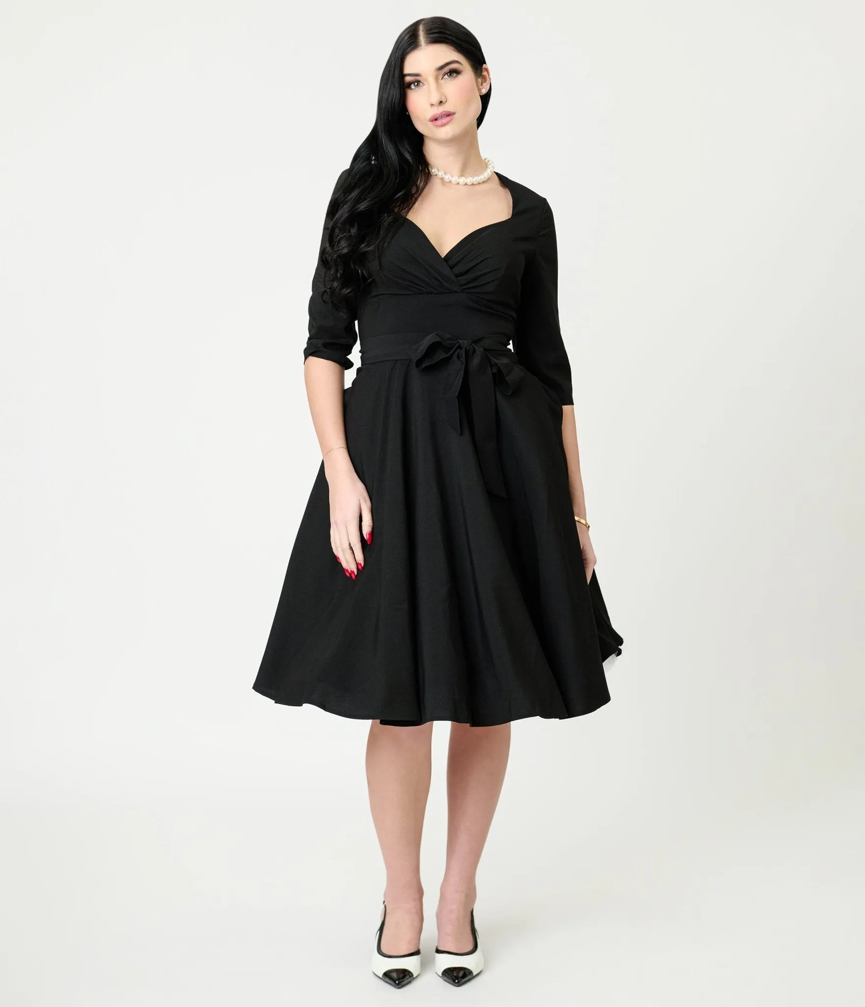 Lindy Bop Black Rita Flared Dress sold by Unique Vintage product image thumbnail 3
