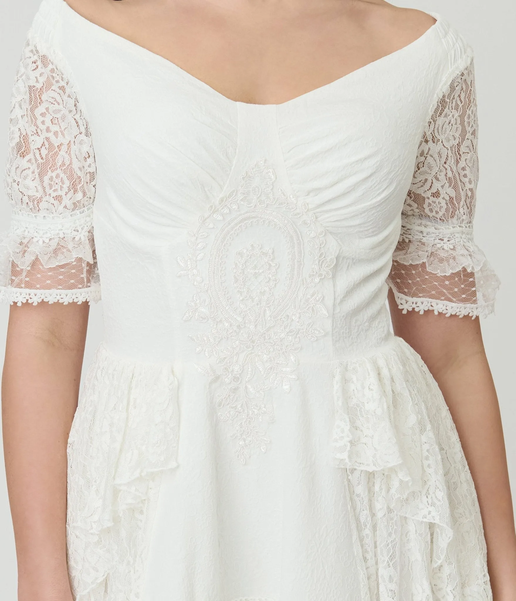 White Lace Steampunk Mini Dress sold by Unique Vintage product image thumbnail 5