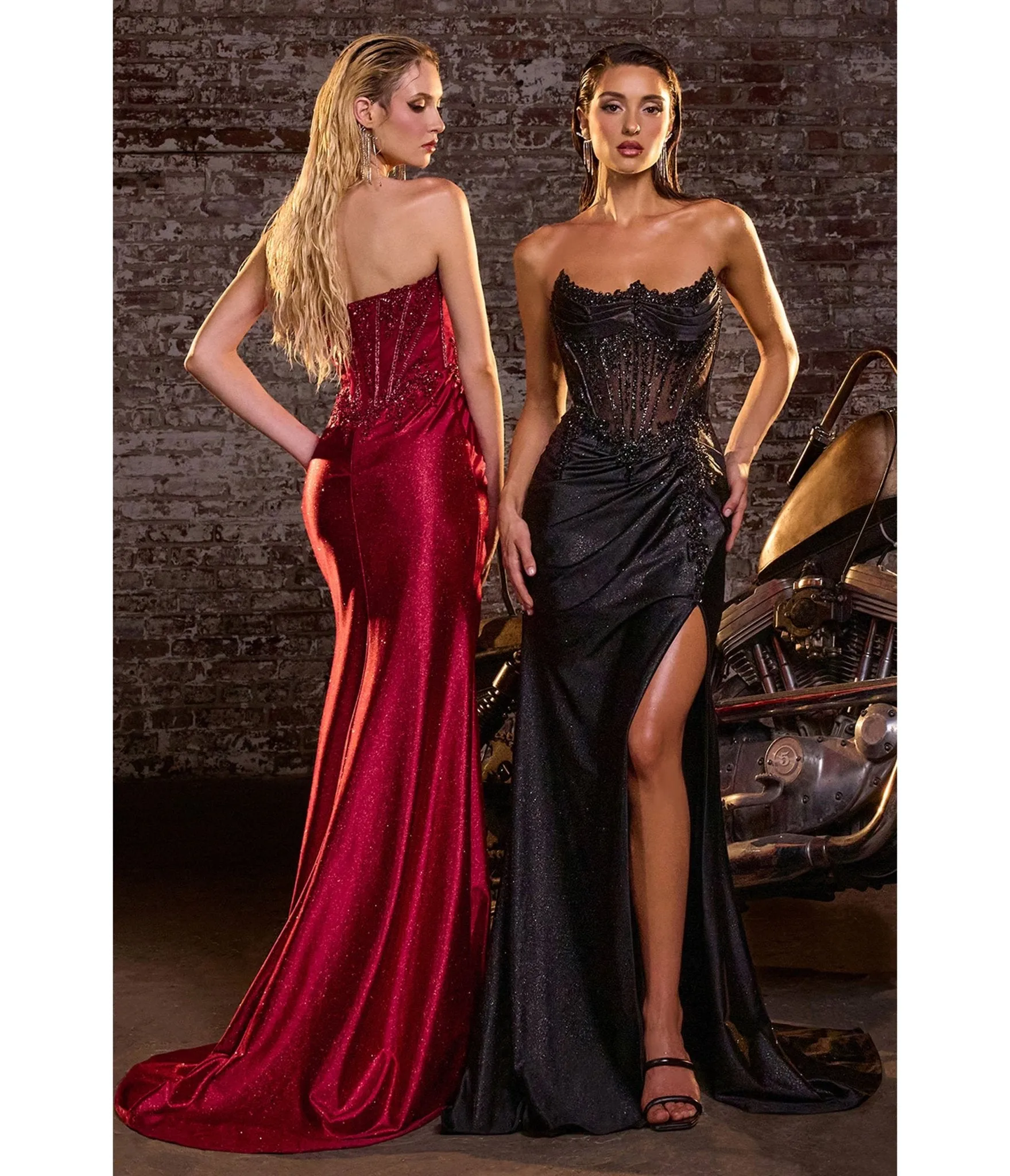 LaDivine by Cinderella Divine Black Sweatheart Sheer Beaded Neck Gown sold by Unique Vintage product image thumbnail 2