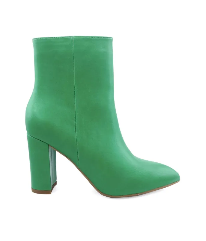 Green Leatherette Classic Booties sold by Unique Vintage