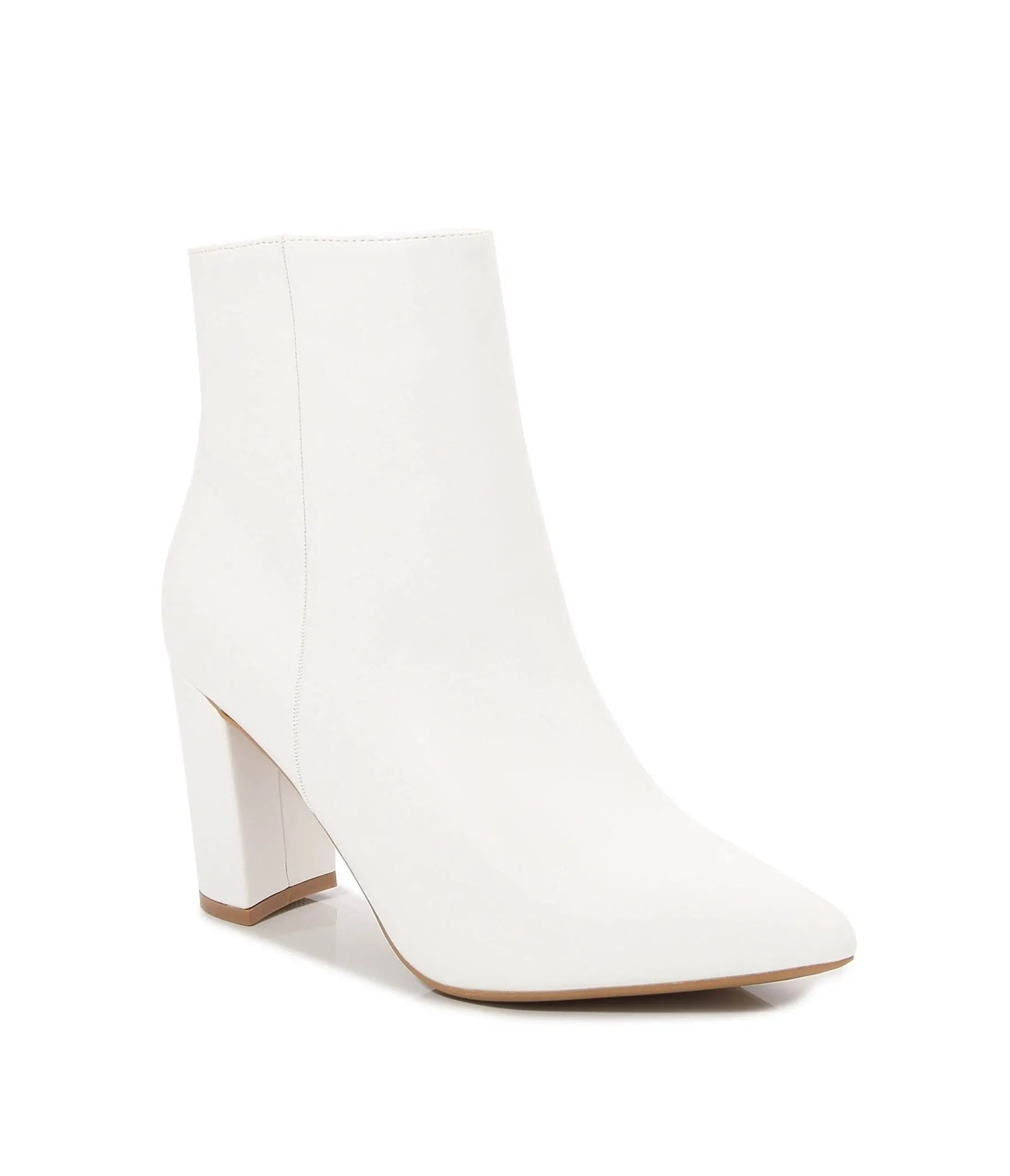 White Leatherette Classic Booties sold by Unique Vintage