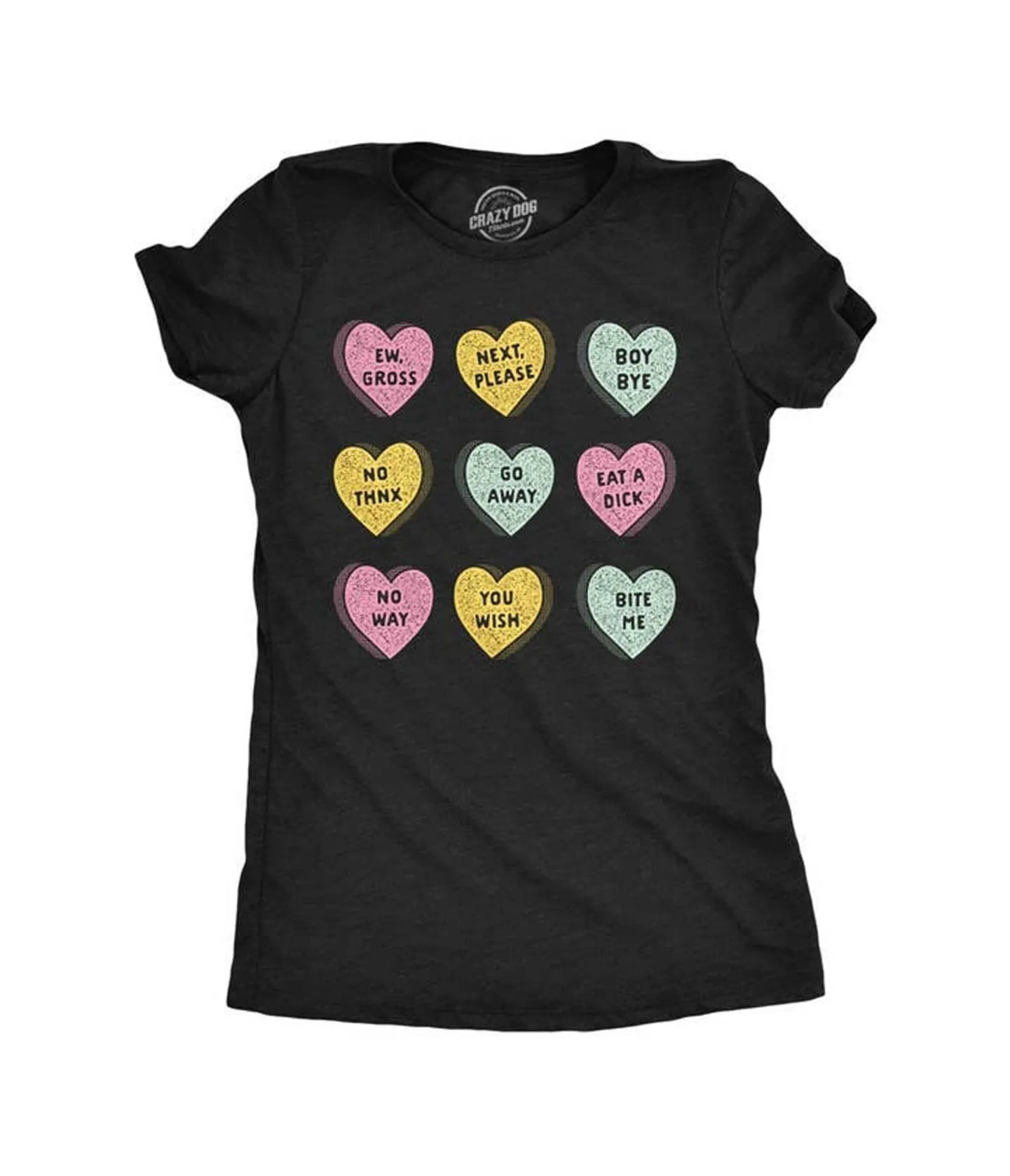 Black Anti Valentines Day Candy Hearts T Shirt sold by Unique Vintage