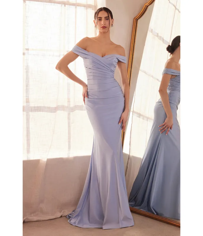 LaDivine by Cinderella Divine Light Blue Ruched Sweetheart Neck Bridesmaid Gown made by Unique Vintage