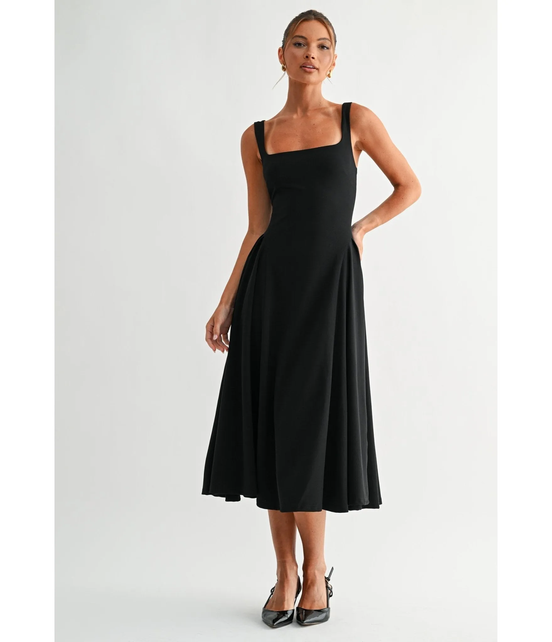 Black Lyra Muse Midi Dress sold by Unique Vintage product image thumbnail 4