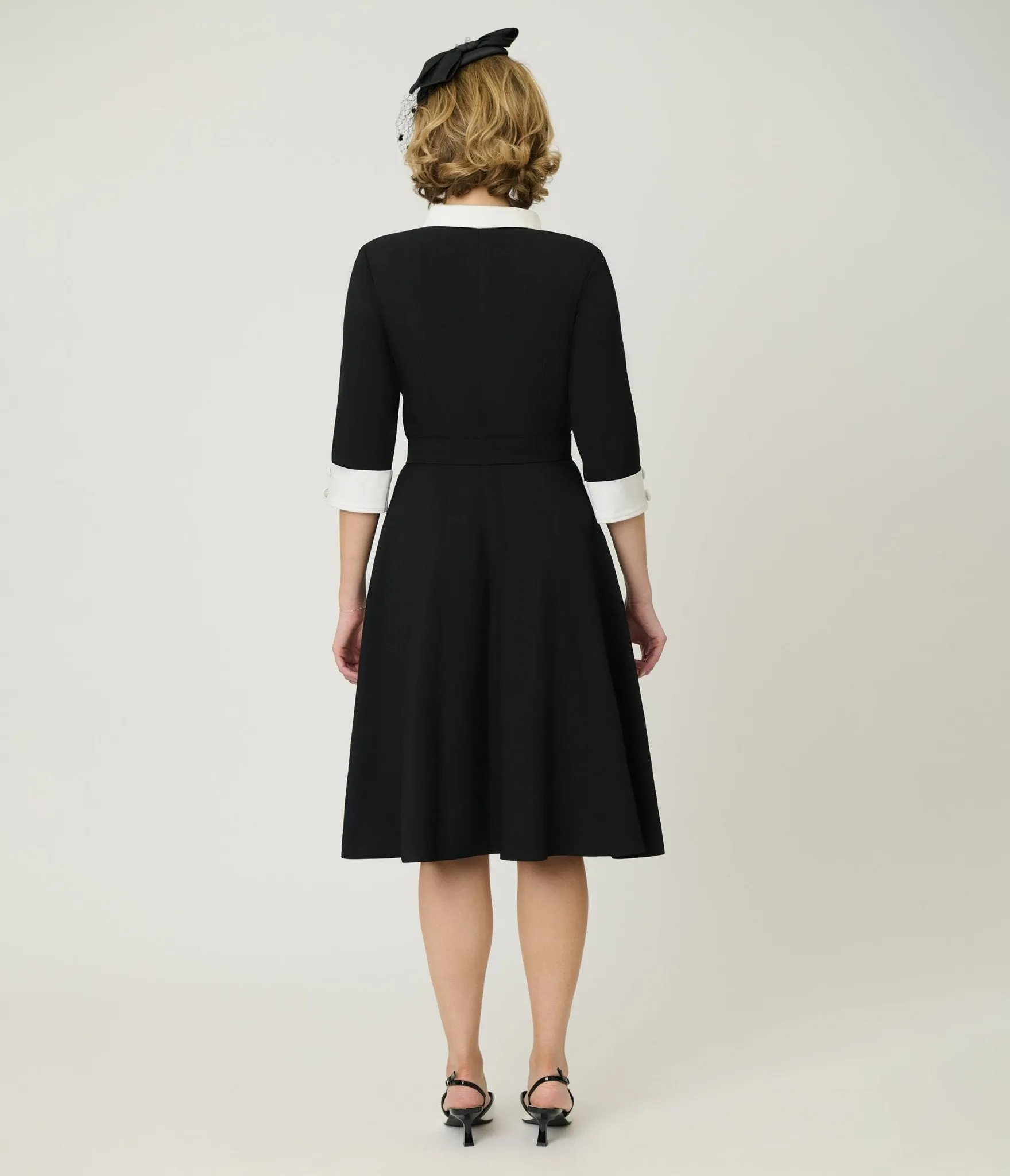 Heart My Closet 1950s Black & Red Bow Lindy Swing Dress sold by Unique Vintage product image thumbnail 2