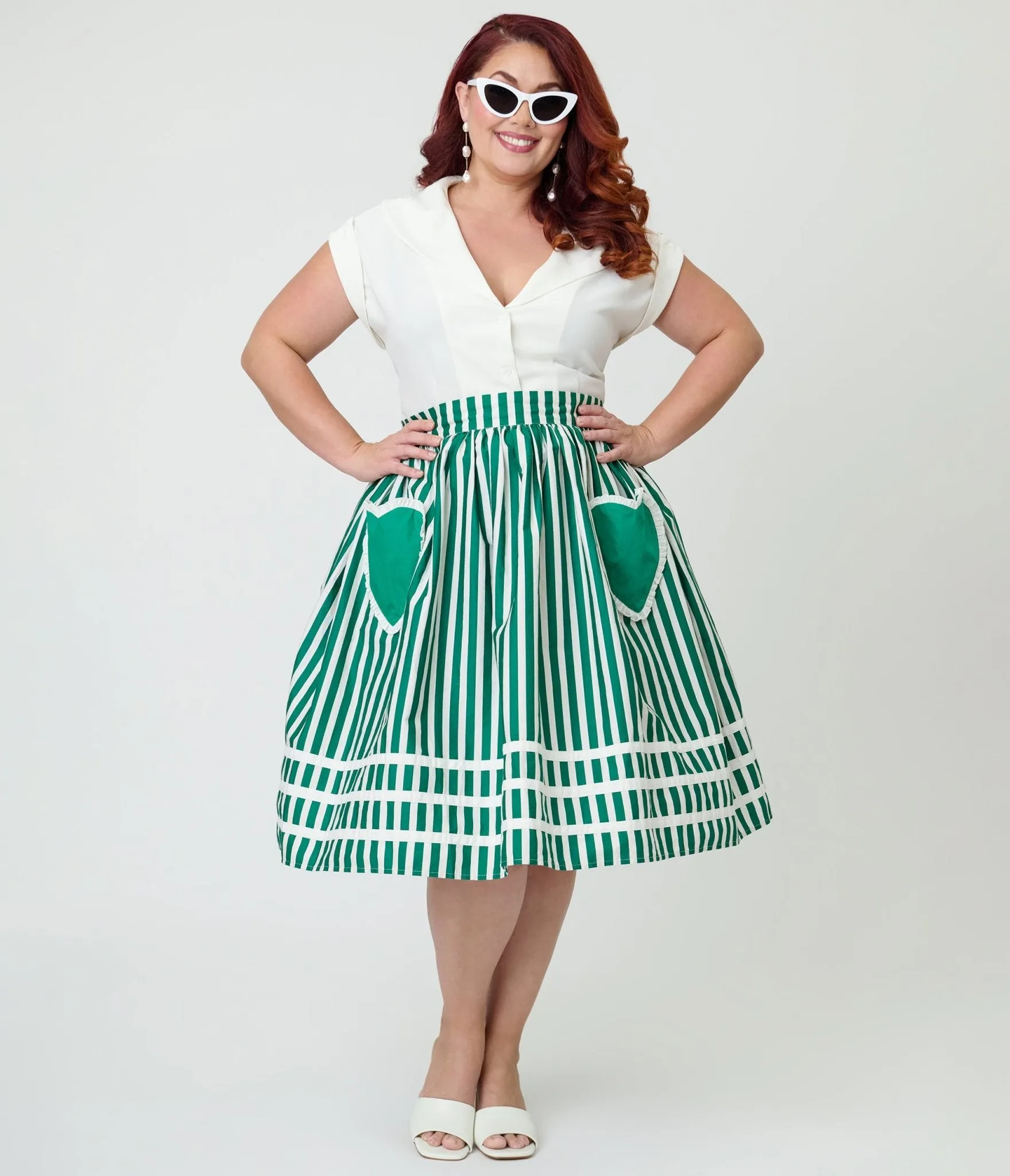 Unique Vintage Plus Size White Twill Sleeveless Blouse sold by Unique Vintage product image thumbnail 4