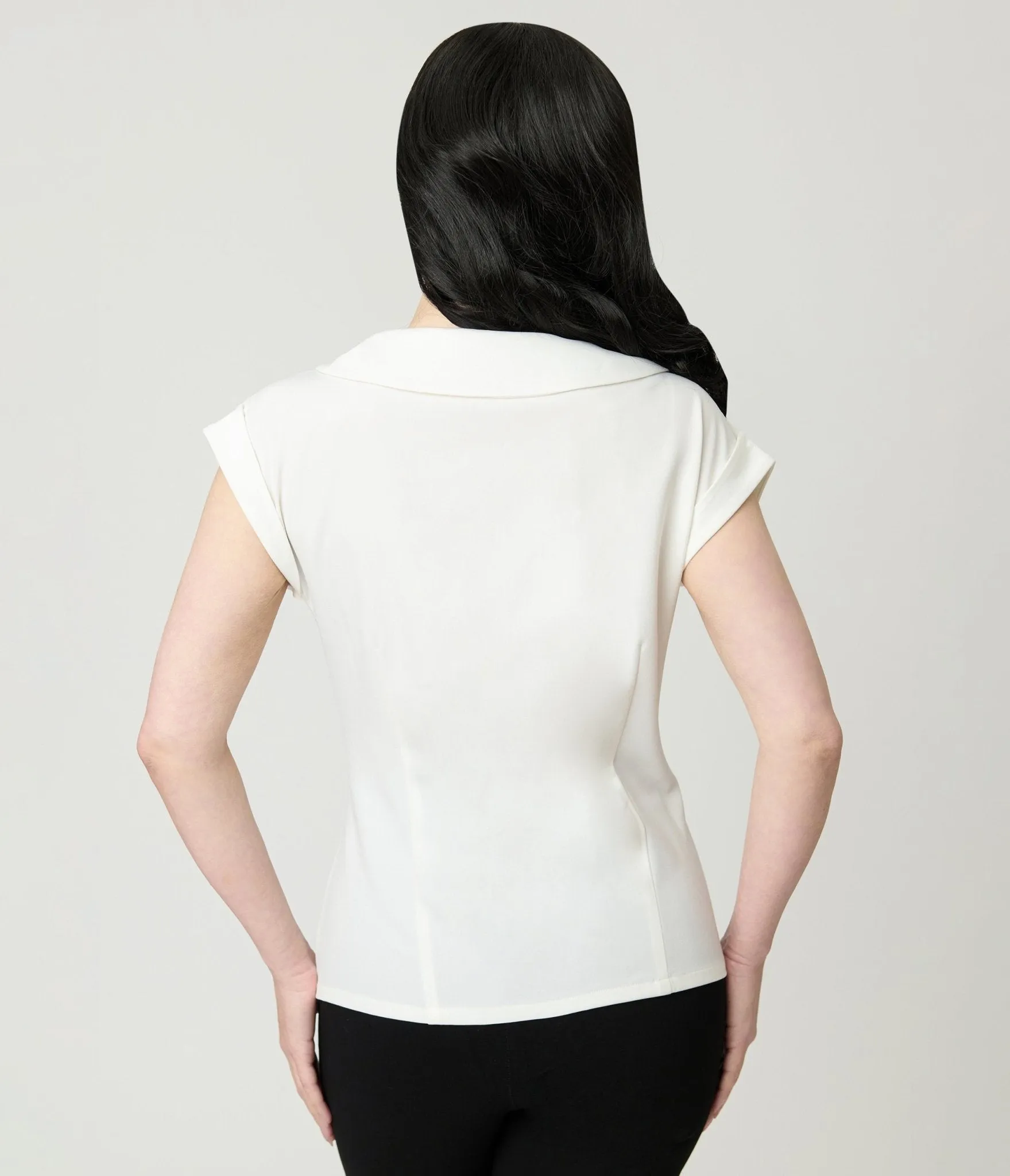 Unique Vintage White Twill Sleeveless Blouse sold by Unique Vintage product image thumbnail 2